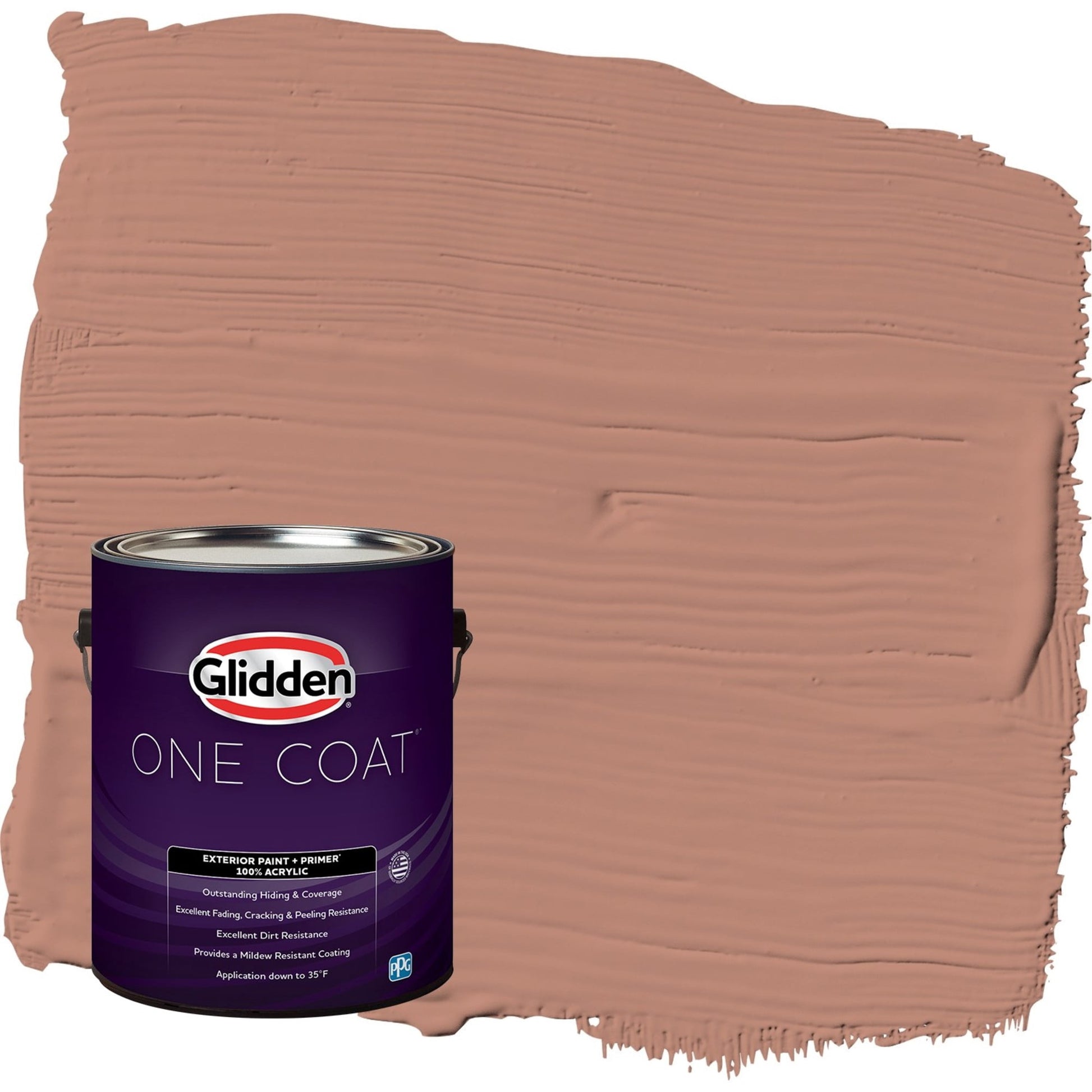 Glidden One Coat Big Cypress / Orange Flat Exterior Paint with Primer, 1 Gallon