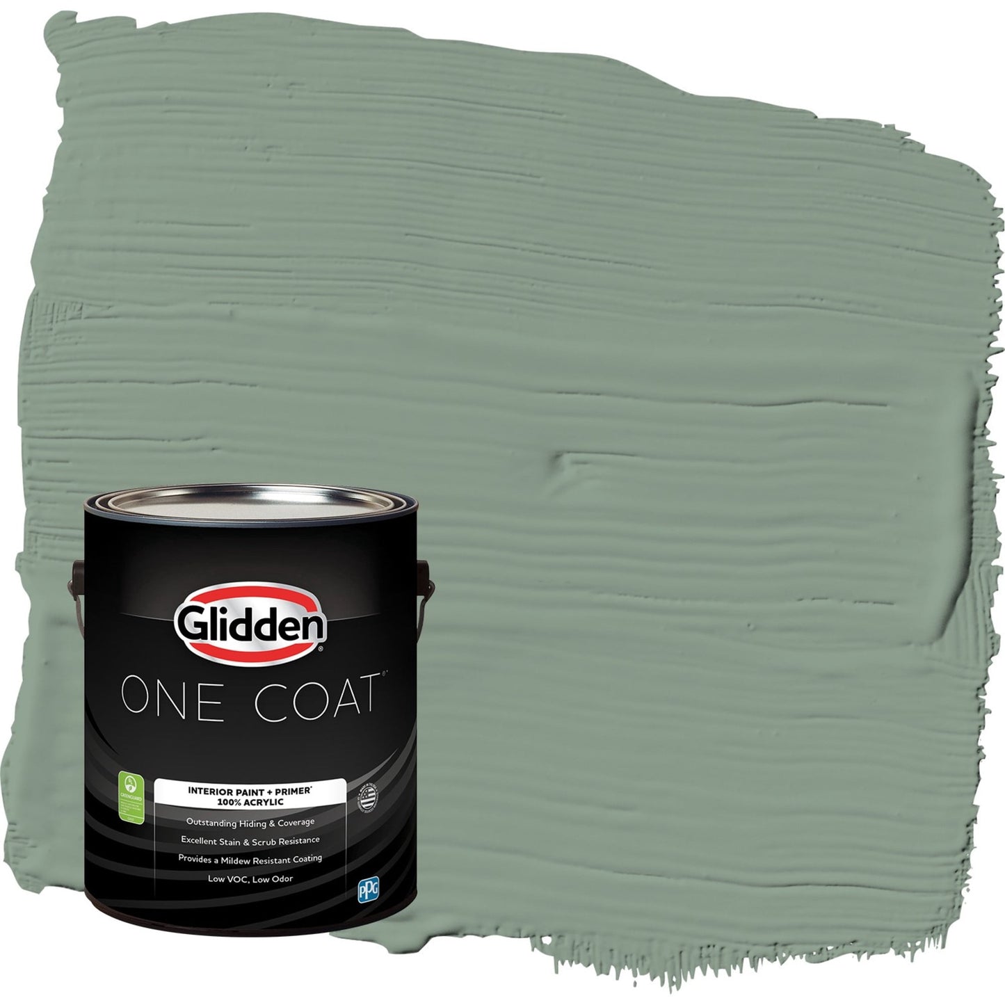 Glidden One Coat Birch Forest / Green Eggshell Interior Paint with Primer, 1 Gallon