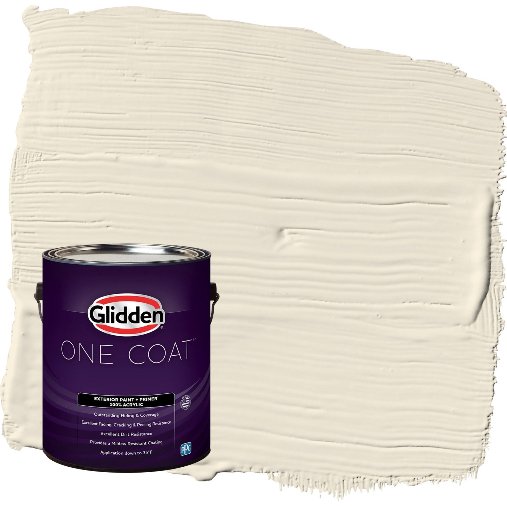 Glidden One Coat Brandied Pears / Beige Satin Exterior Paint with Primer, 5 Gallon