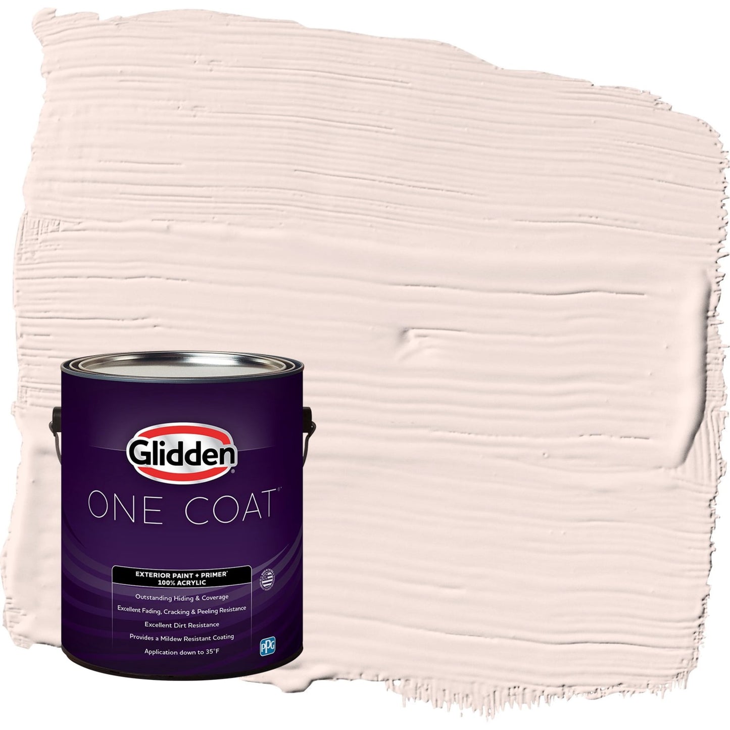 Glidden One Coat Brandy Alexander / Red Flat Exterior Paint with Primer, 1 Gallon