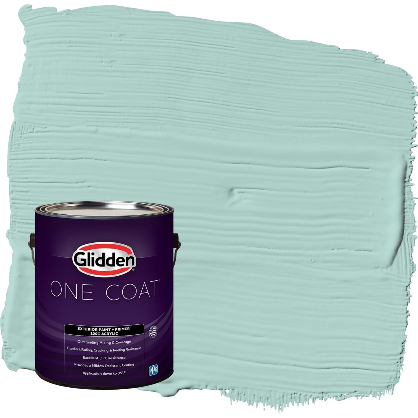 Glidden One Coat Cassiopeia / Green Satin Exterior Paint with Primer, 1 Gallon
