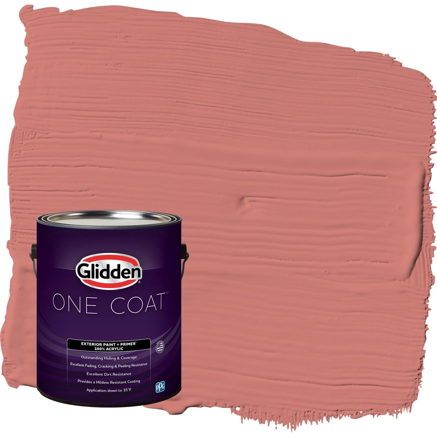 Glidden One Coat Chili Pepper / Red Flat Exterior Paint with Primer, 1 Gallon