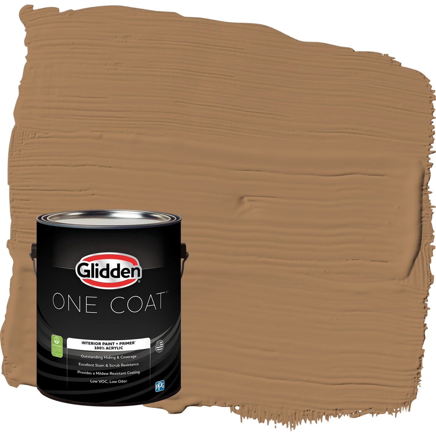 Glidden One Coat Cinnamon Crunch / Brown Eggshell Interior Paint with Primer, 1 Gallon
