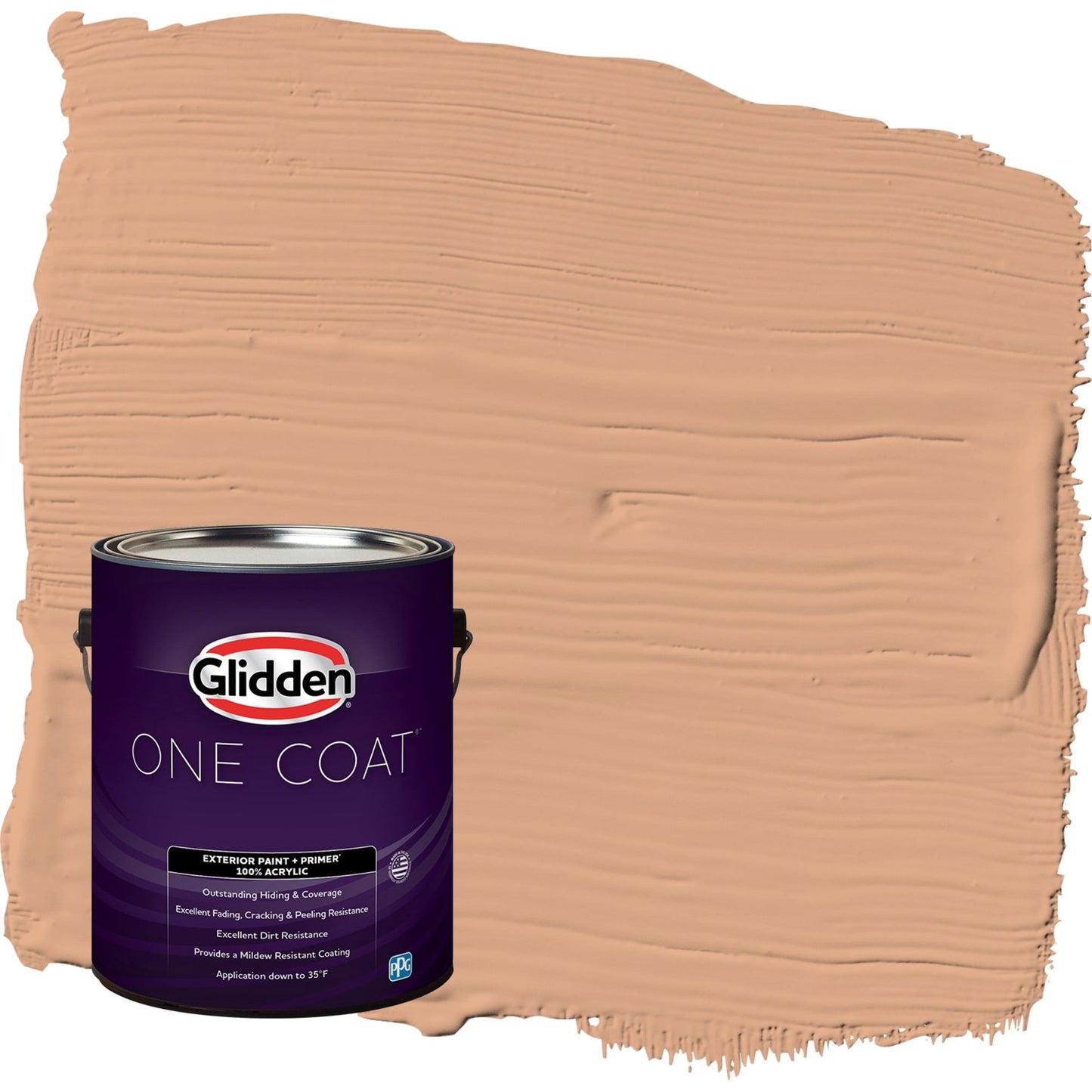 Glidden One Coat Clay Fire / Orange Satin Exterior Paint with Primer, 1 Gallon
