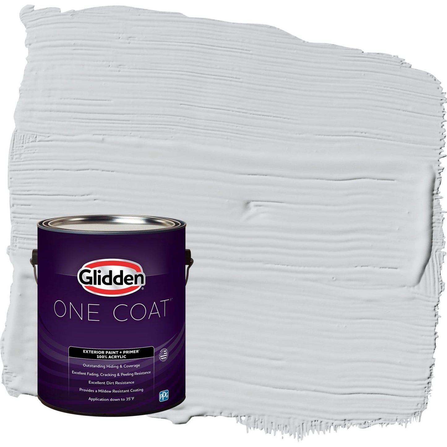 Glidden One Coat Elemental / Gray Flat Exterior Paint with Primer, 1 Gallon