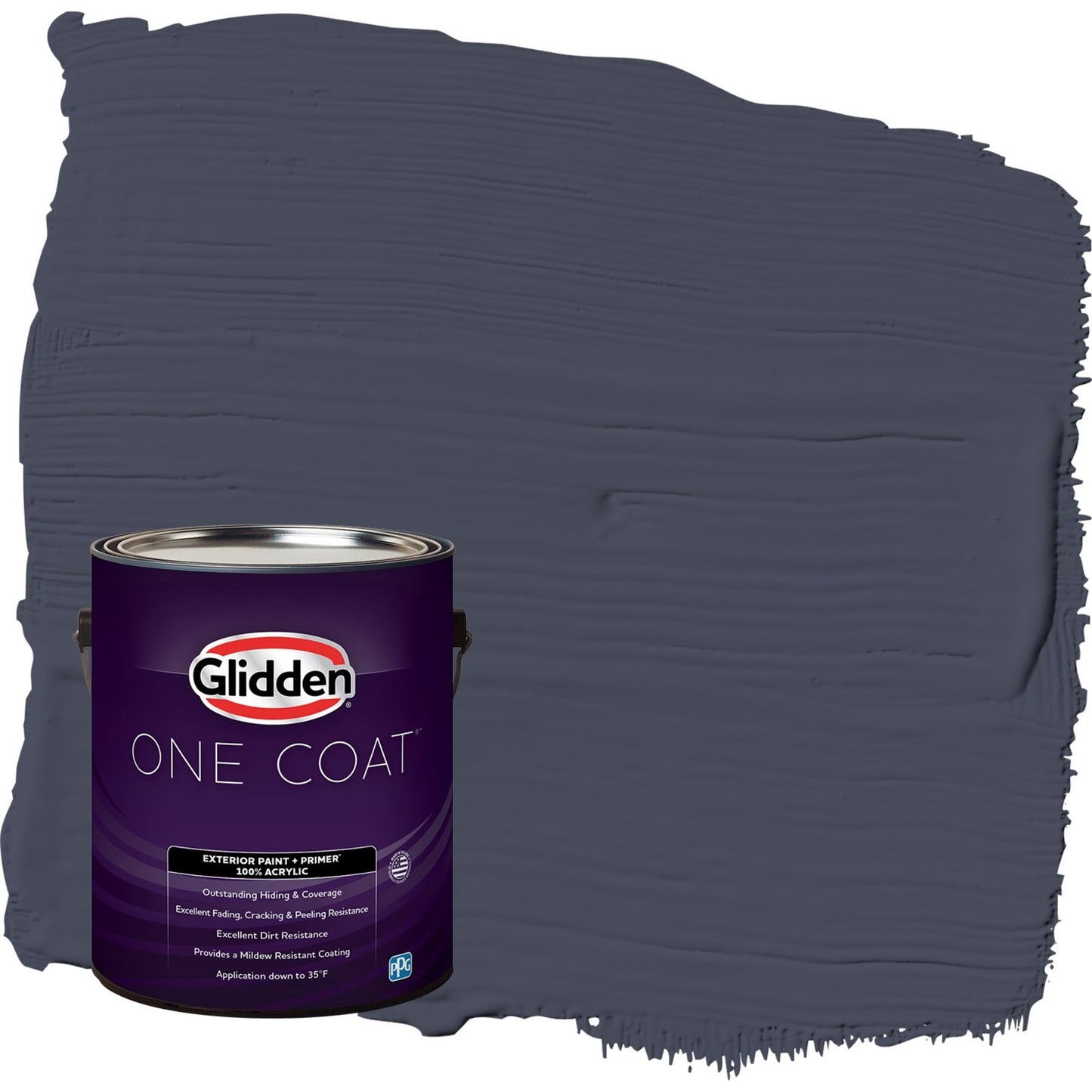 Glidden One Coat Black Flame / Purple Semi-Gloss Exterior Paint with Primer, 1 Gallon