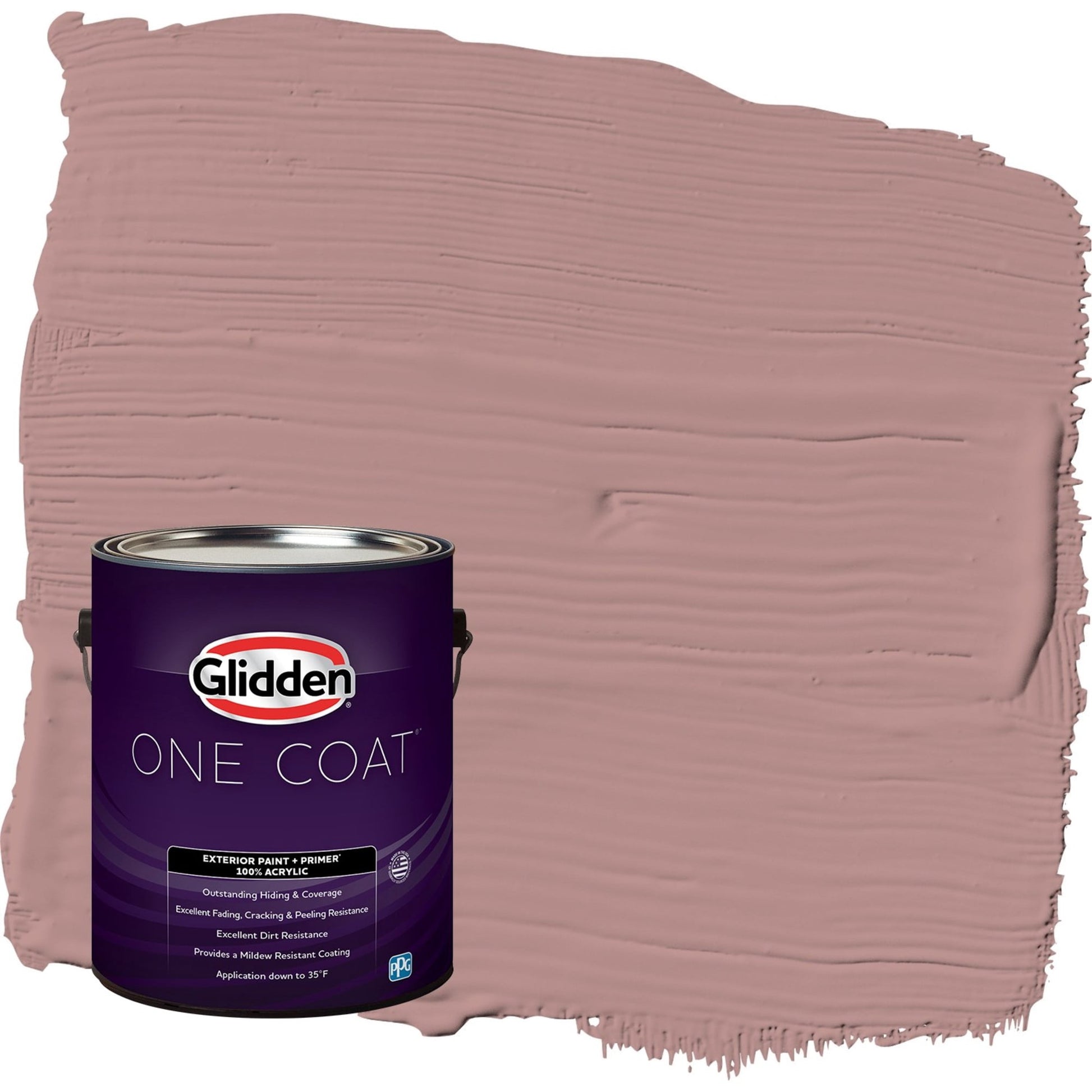 Glidden One Coat Brandy Snaps / Red Semi-Gloss Exterior Paint with Primer, 1 Gallon