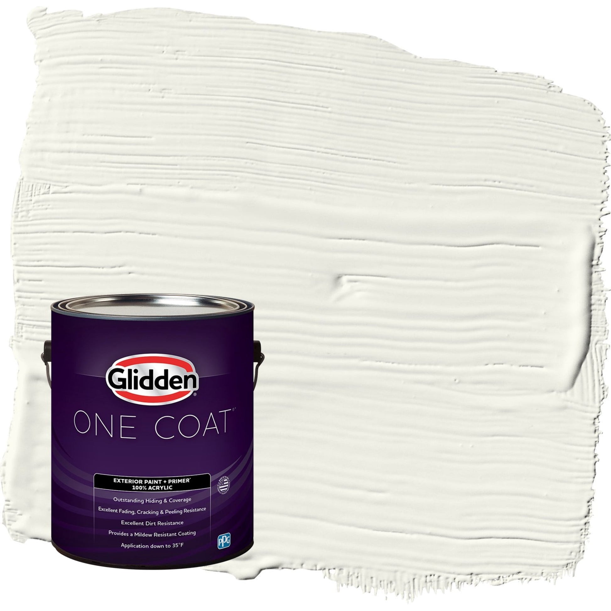 Glidden One Coat Gypsum / Off-White Satin Exterior Paint with Primer, 1 Gallon