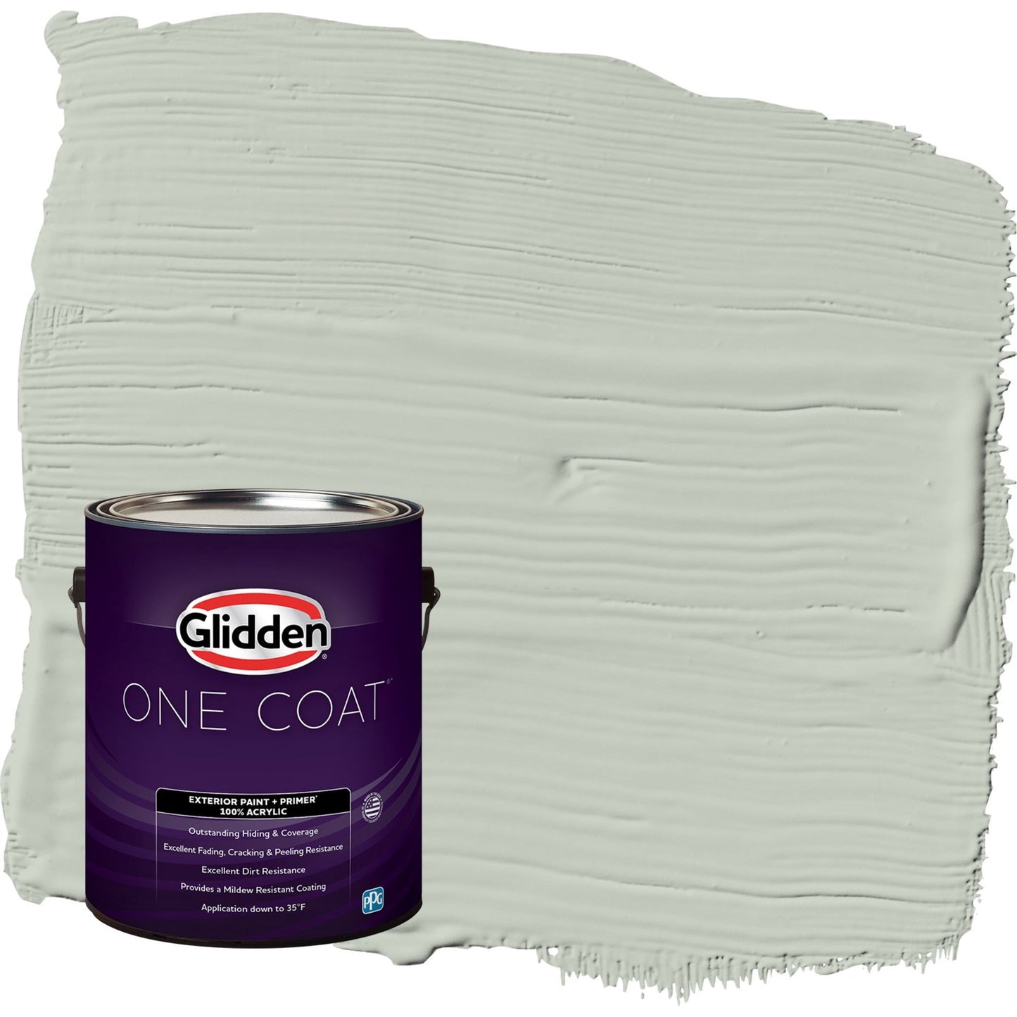 Glidden One Coat Life Lesson / Green Satin Exterior Paint with Primer, 1 Gallon