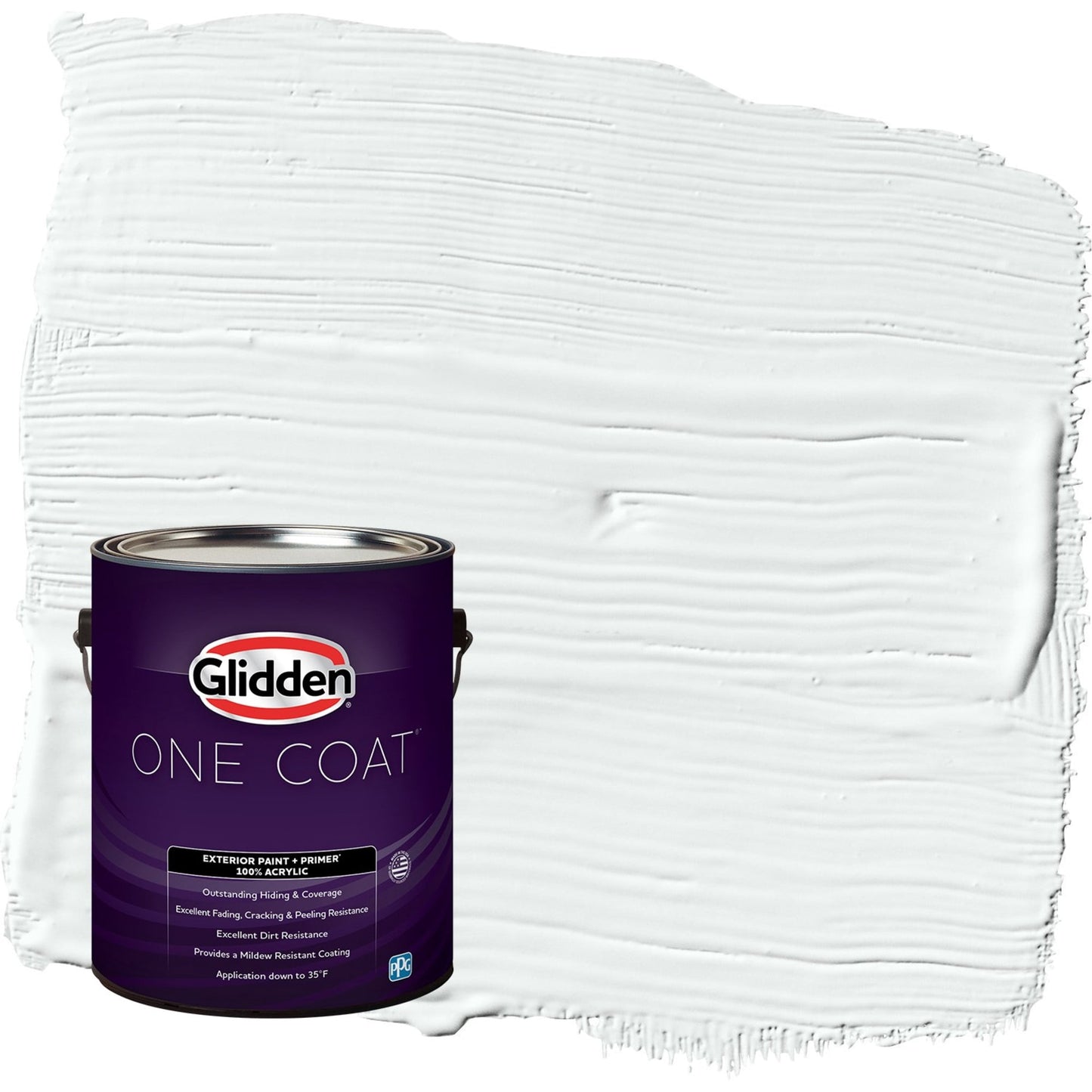 Glidden One Coat Moonlit Snow / Gray Satin Exterior Paint with Primer, 1 Gallon