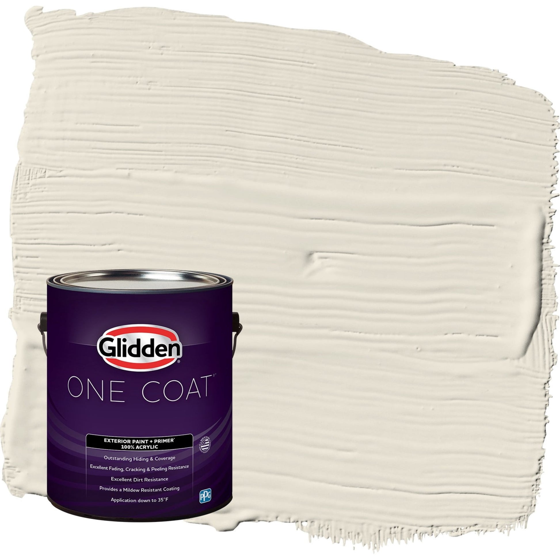 Glidden One Coat Southern Breeze / Beige Satin Exterior Paint with Primer, 1 Gallon