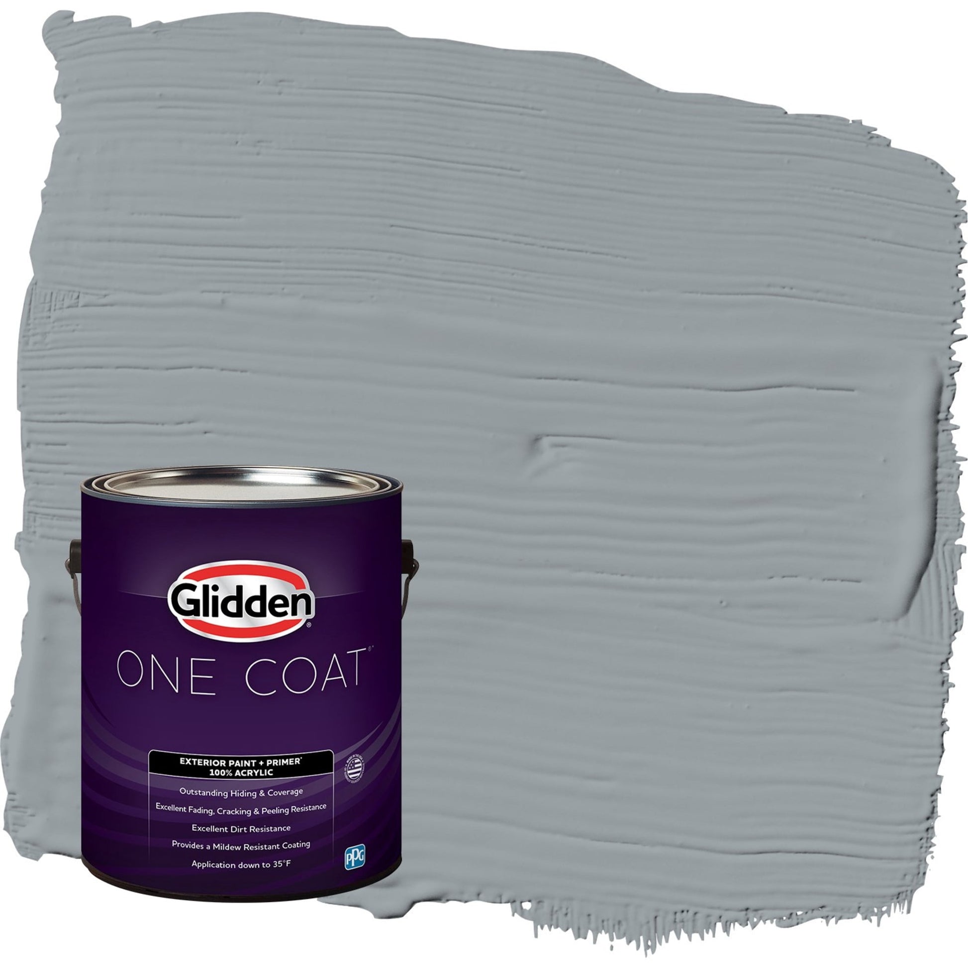Glidden One Coat UFO / Gray Flat Exterior Paint with Primer, 1 Gallon