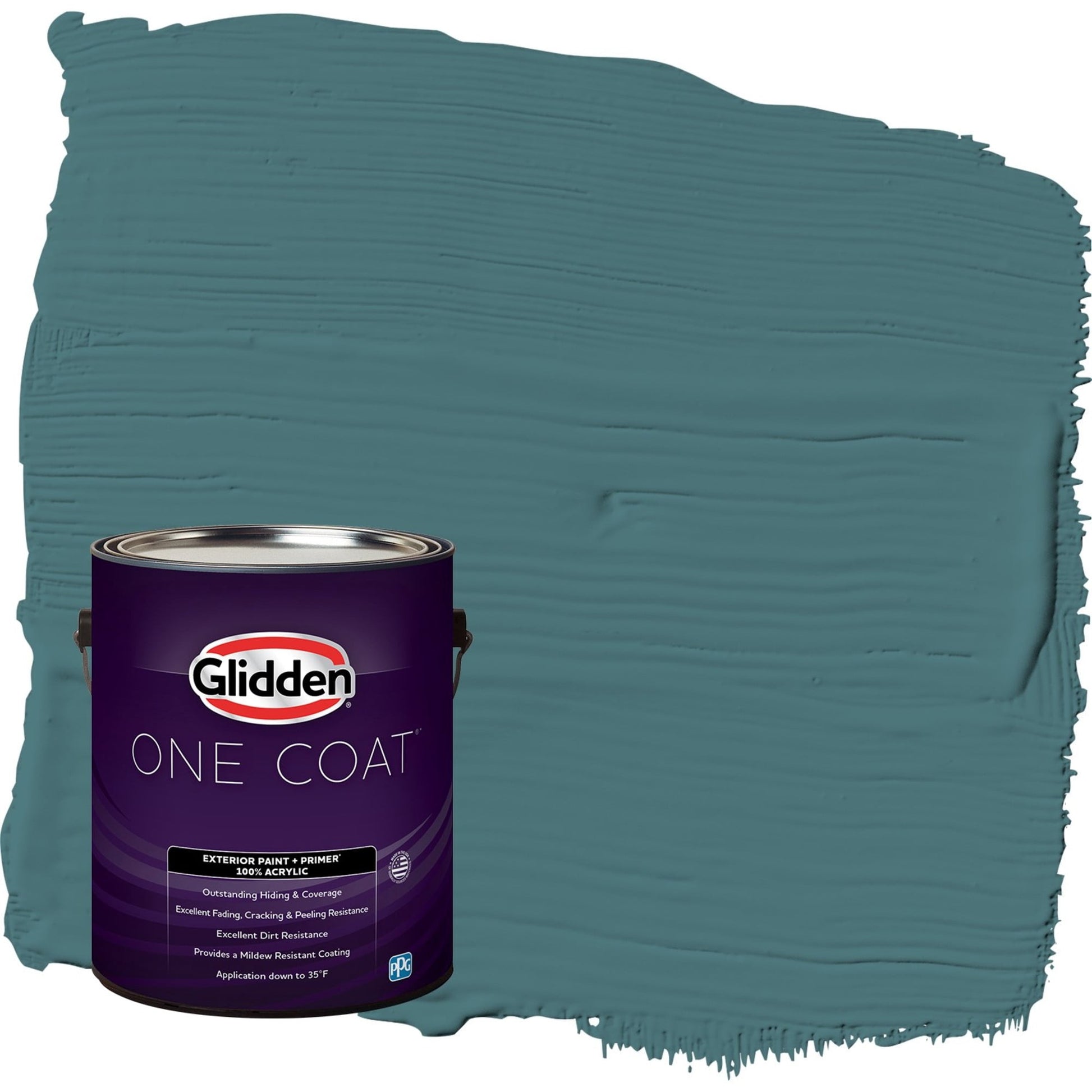 Glidden One Coat Vining Ivy / Green Flat Exterior Paint with Primer, 1 Gallon