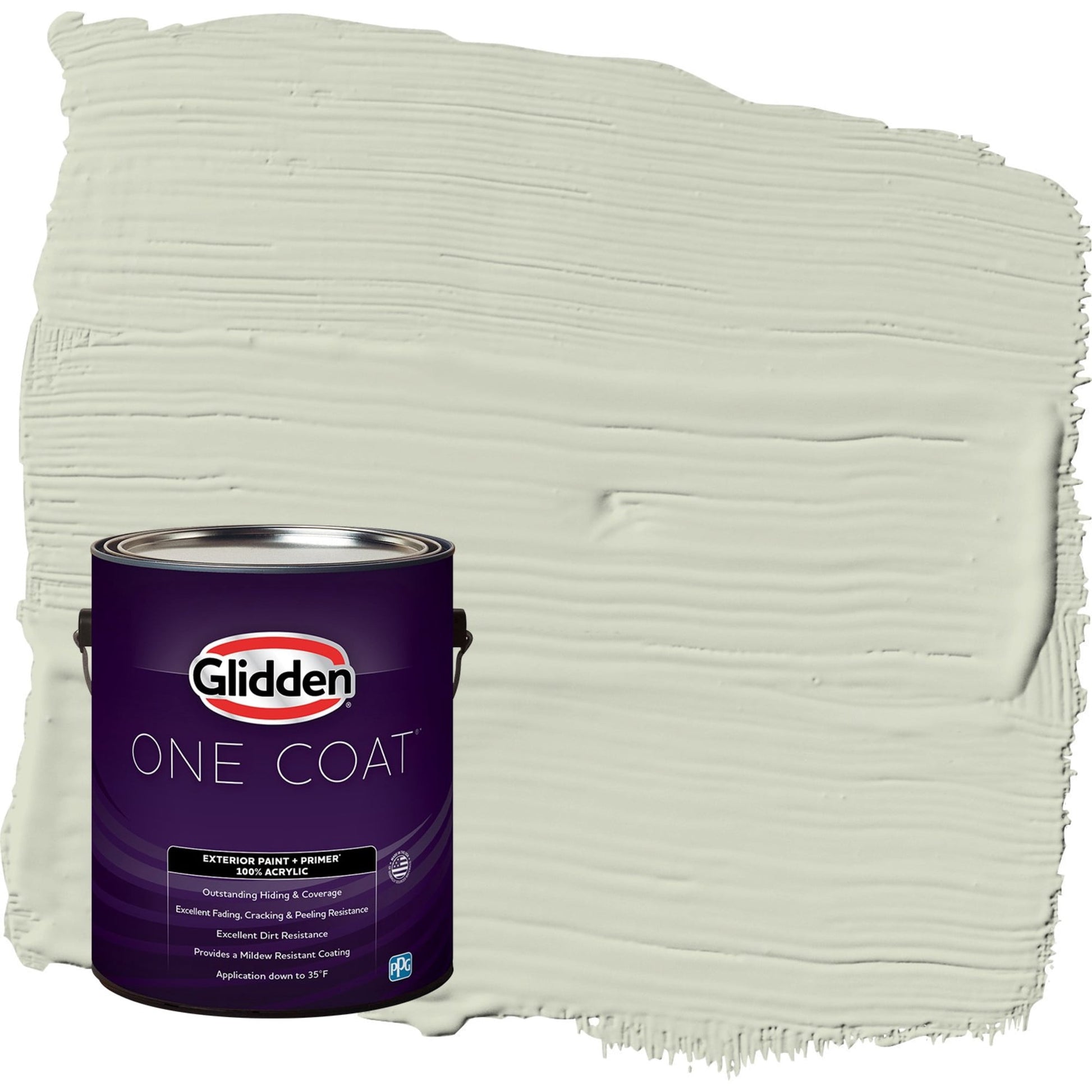 Glidden One Coat White Sage / Green Semi-Gloss Exterior Paint with Primer, 1 Gallon