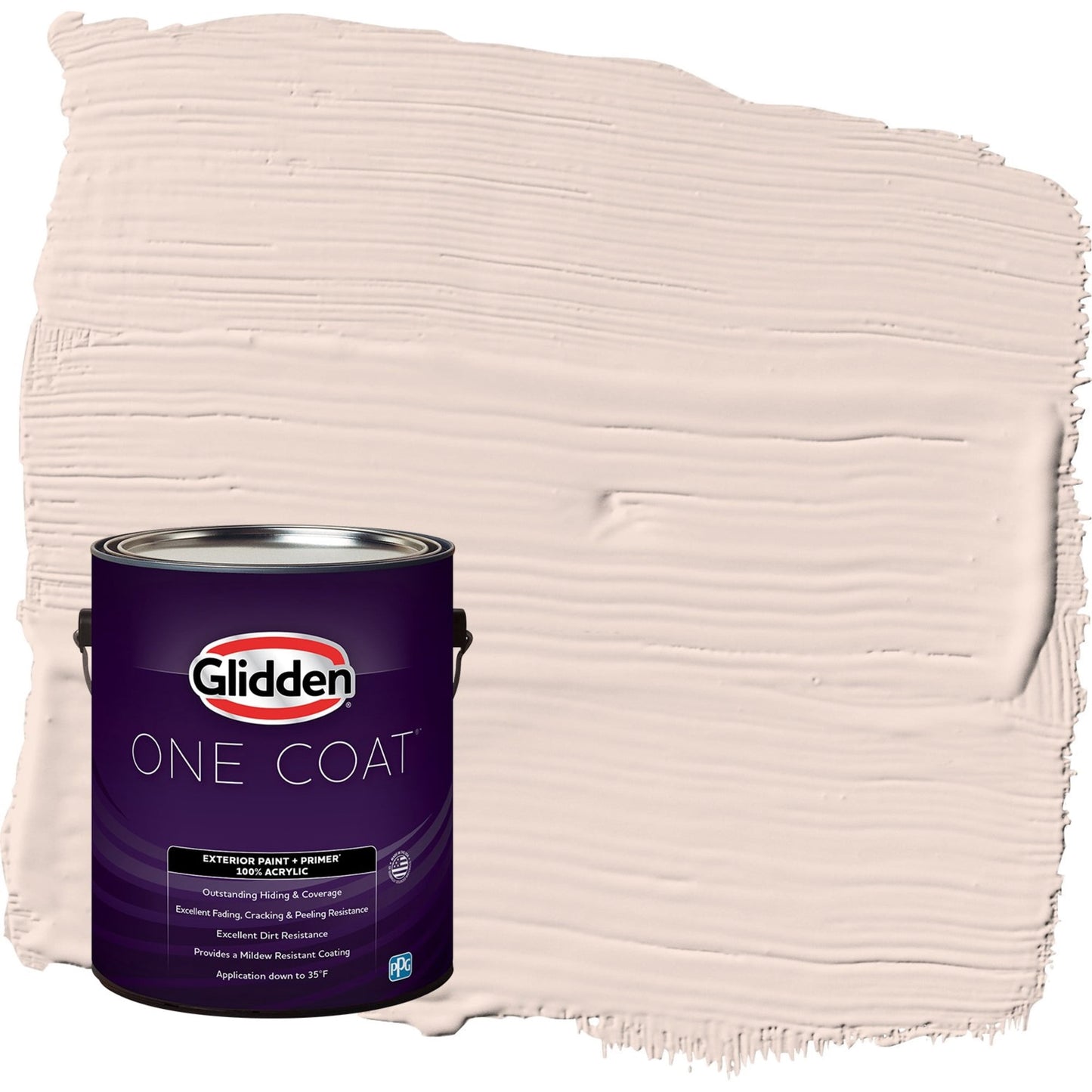 Glidden One Coat Winter Peach / Pink Satin Exterior Paint with Primer, 1 Gallon