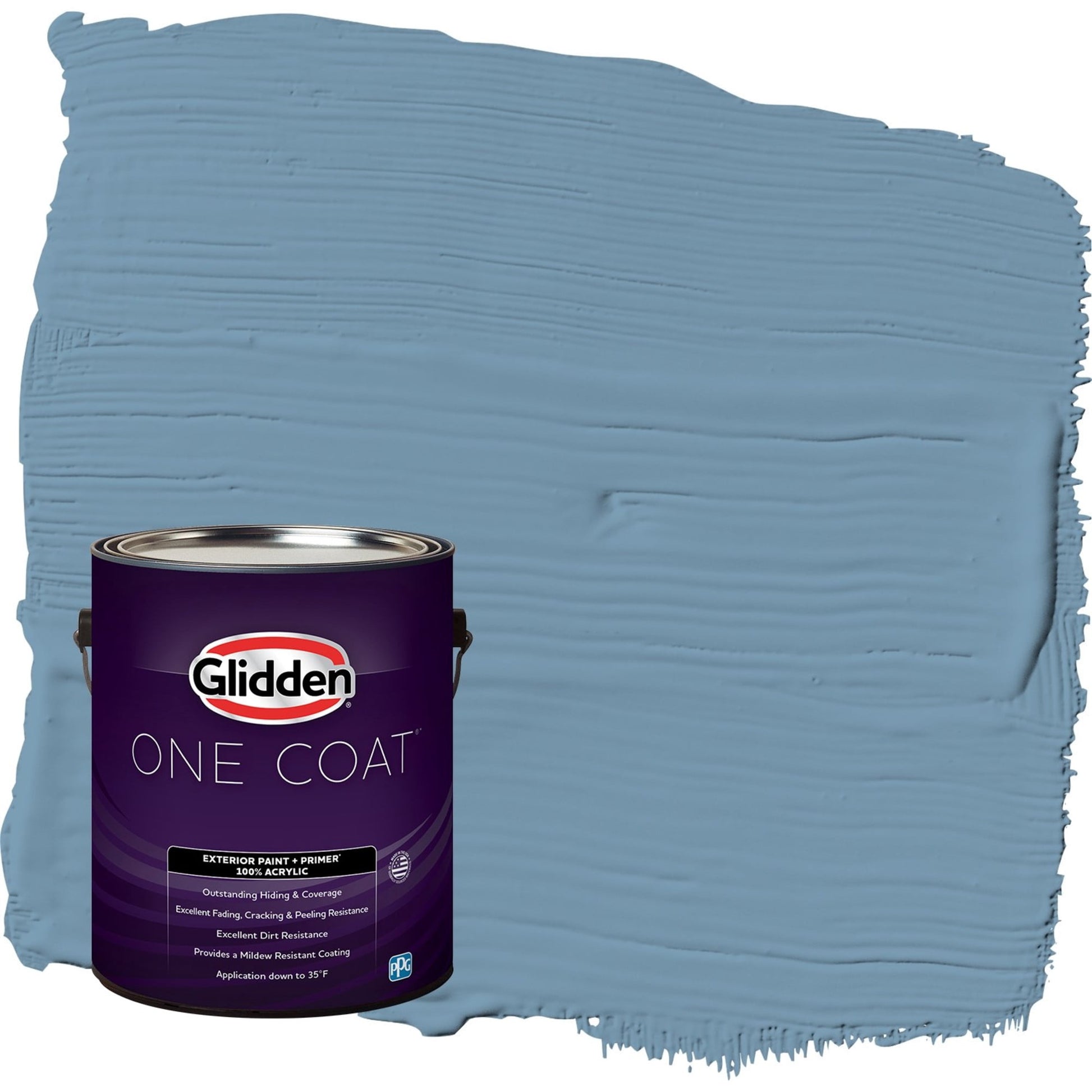 Glidden One Coat American Anthem / Blue Semi-Gloss Exterior Paint with Primer, 5 Gallon
