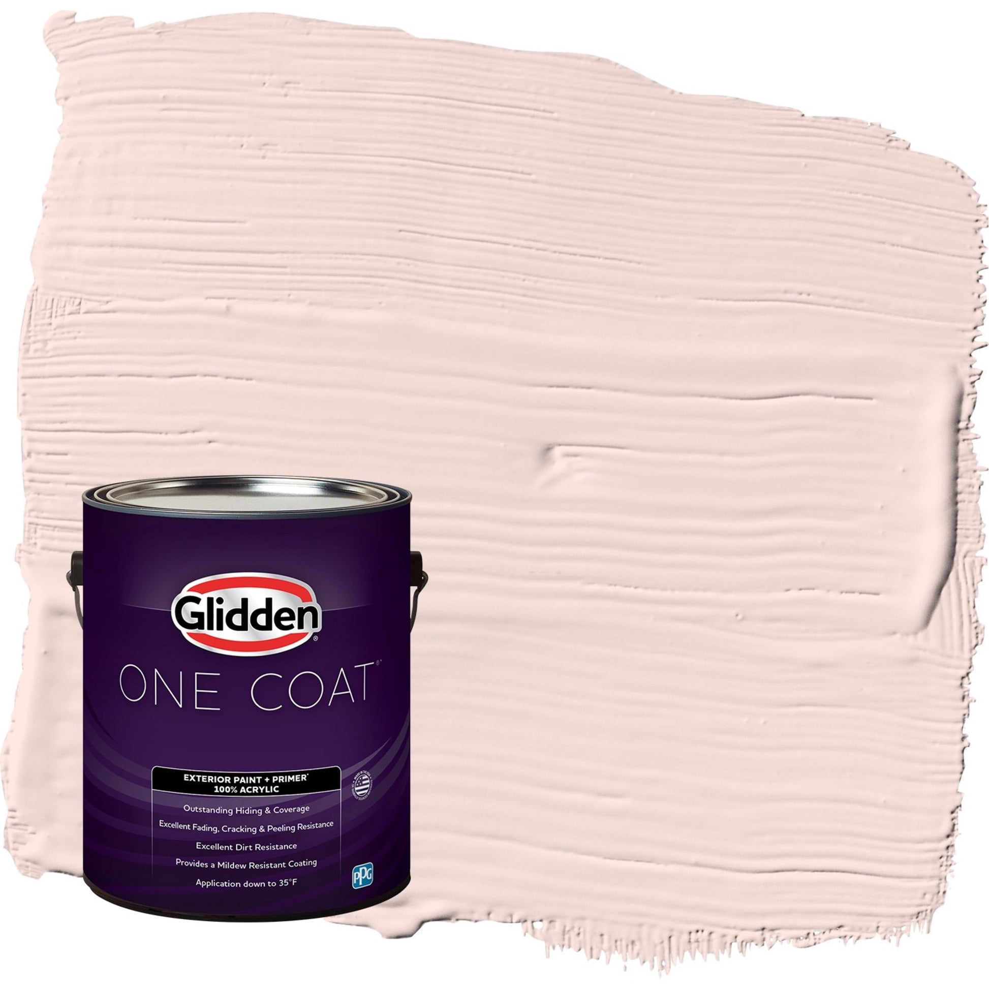 Glidden One Coat Ballet Slipper / Pink Satin Exterior Paint with Primer, 1 Gallon