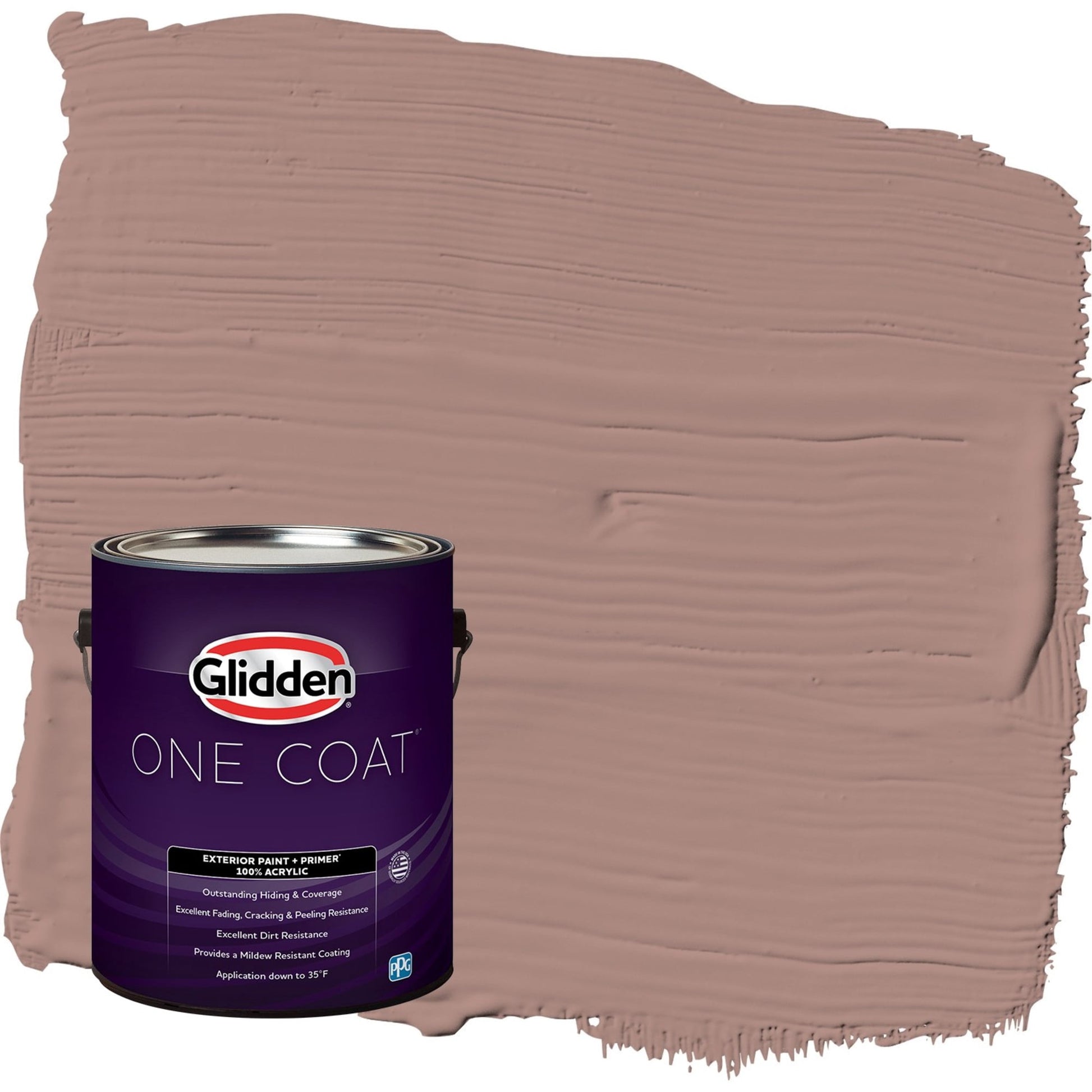 Glidden One Coat Bedford Brown / Red Semi-Gloss Exterior Paint with Primer, 1 Gallon