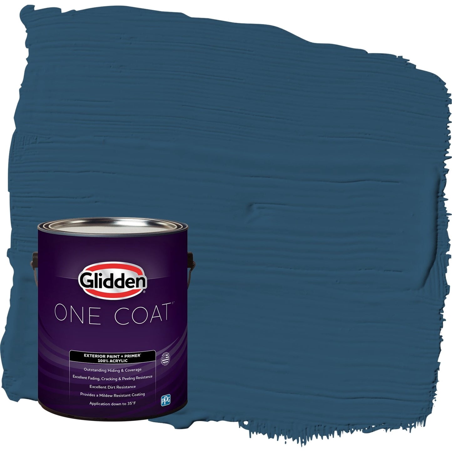 Glidden One Coat Blue Lava / Blue Satin Exterior Paint with Primer, 1 Gallon