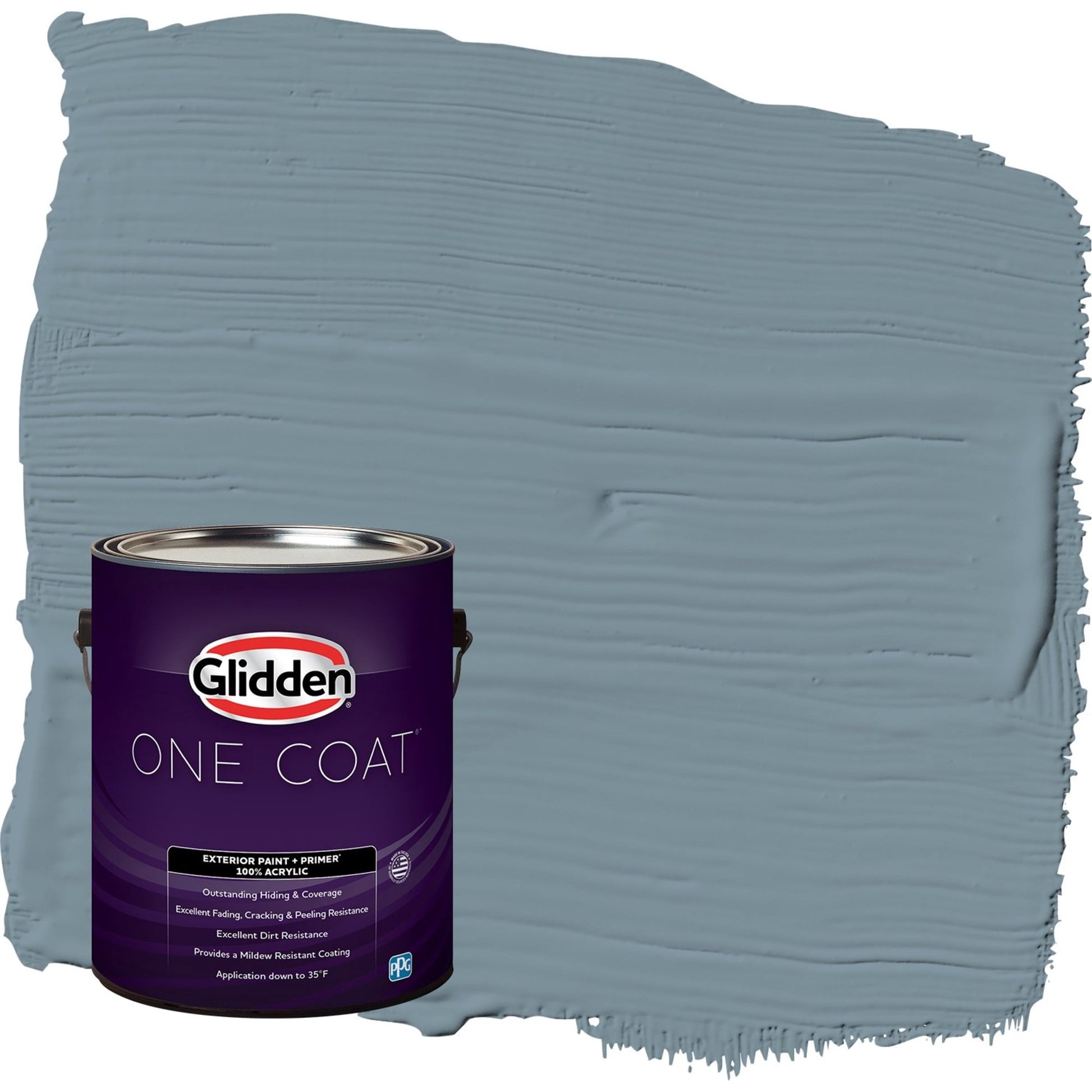 Glidden One Coat Chalky Blue / Blue Semi-Gloss Exterior Paint with Primer, 1 Gallon