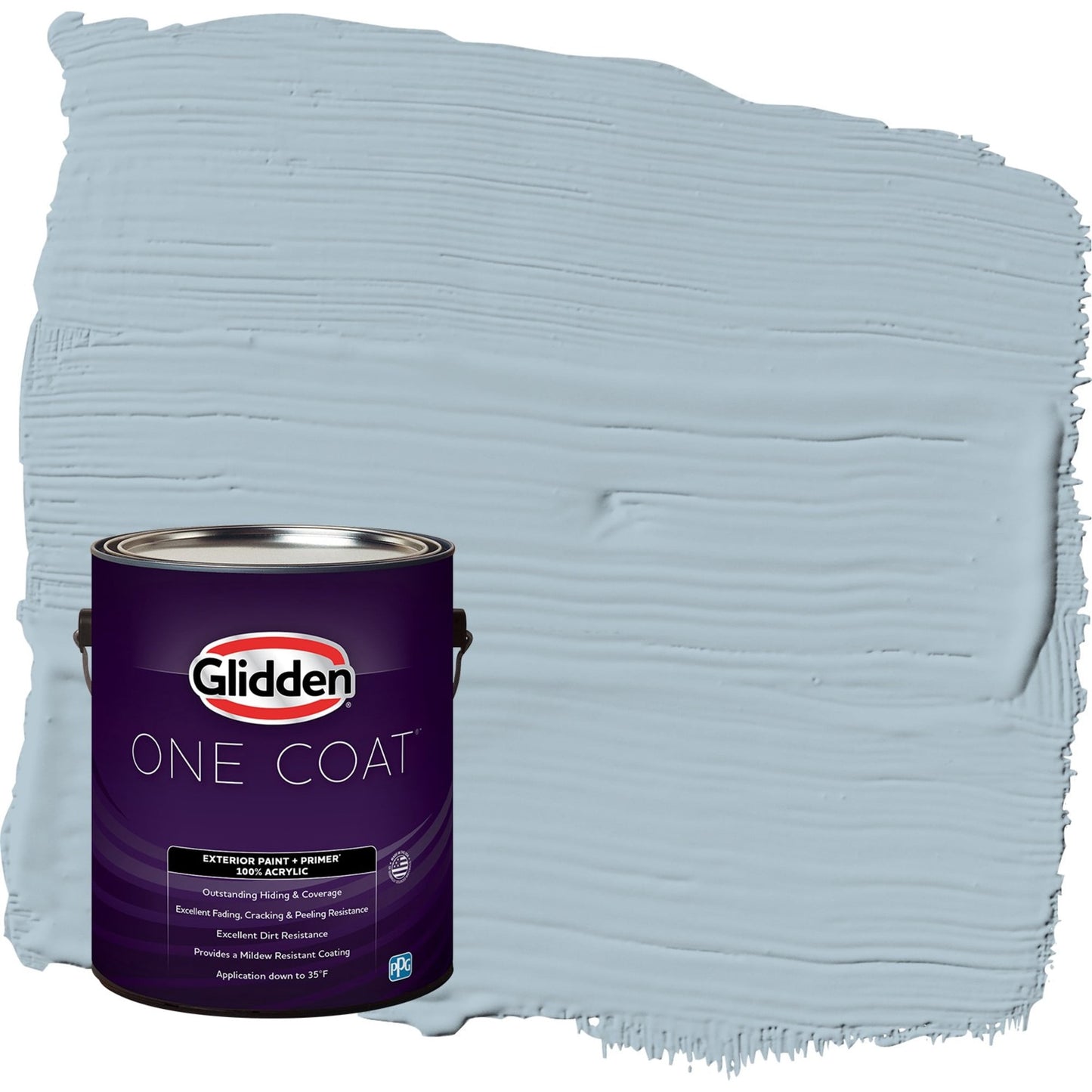 Glidden One Coat Chambray / Blue Satin Exterior Paint with Primer, 1 Gallon