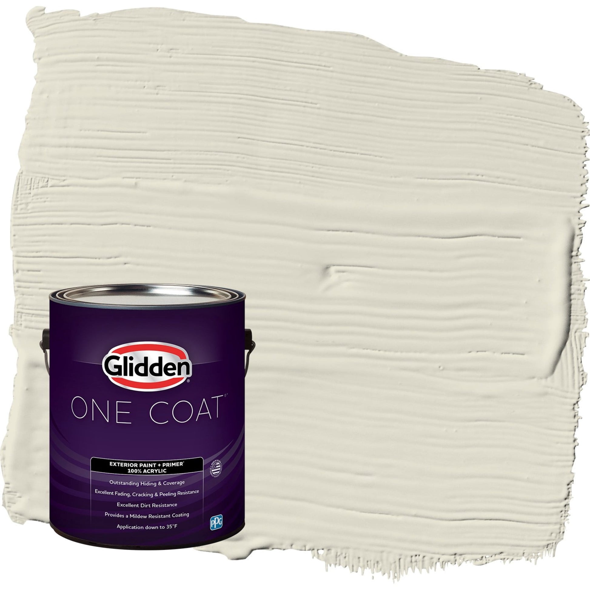 Glidden One Coat Cocoon / Grey Semi-Gloss Exterior Paint with Primer, 1 Gallon