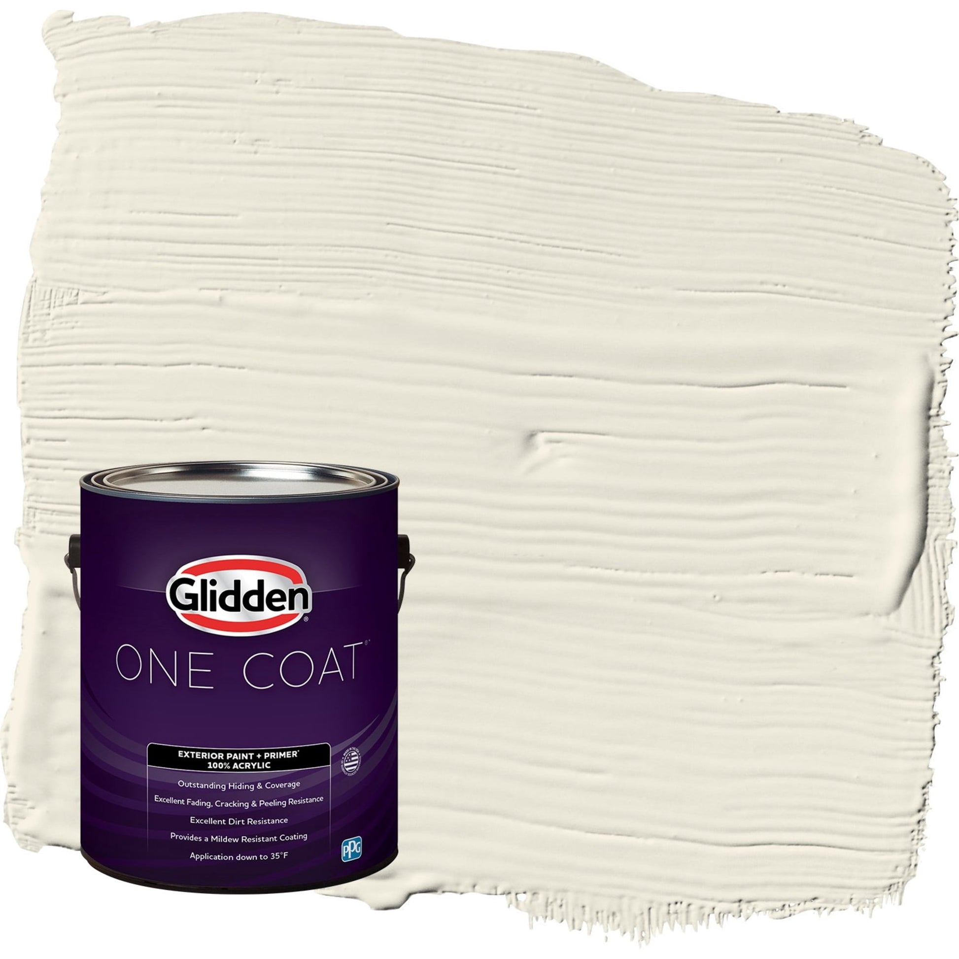 Glidden One Coat Cold Foam / White Flat Exterior Paint with Primer, 1 Gallon