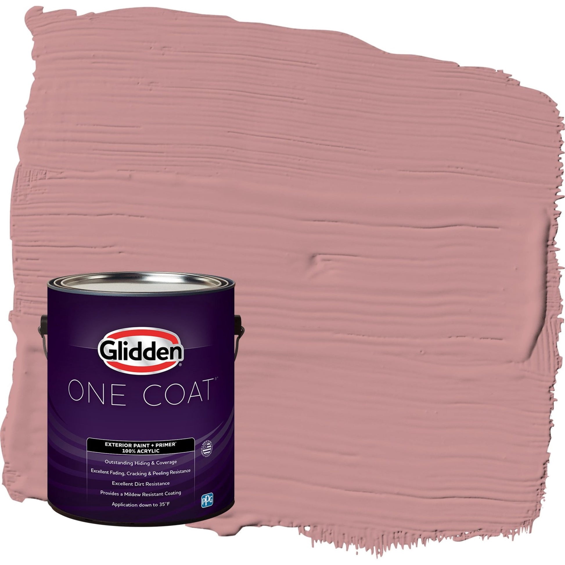 Glidden One Coat Floral Tapestry / Pink Flat Exterior Paint with Primer, 1 Gallon
