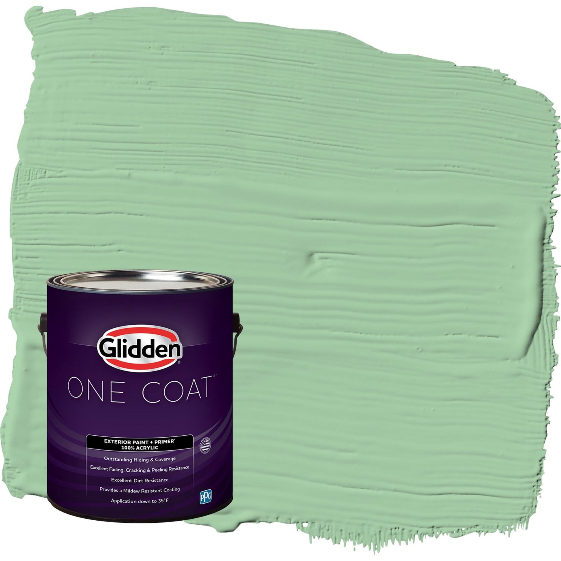 Glidden One Coat French Market / Green Semi-Gloss Exterior Paint with Primer, 1 Gallon