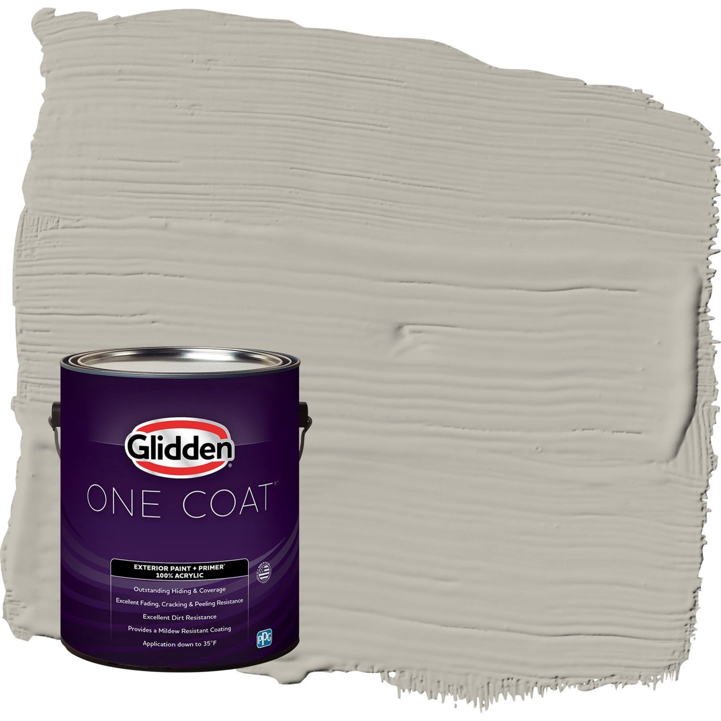 Glidden One Coat Ghost Writer / Beige Satin Exterior Paint with Primer, 1 Gallon