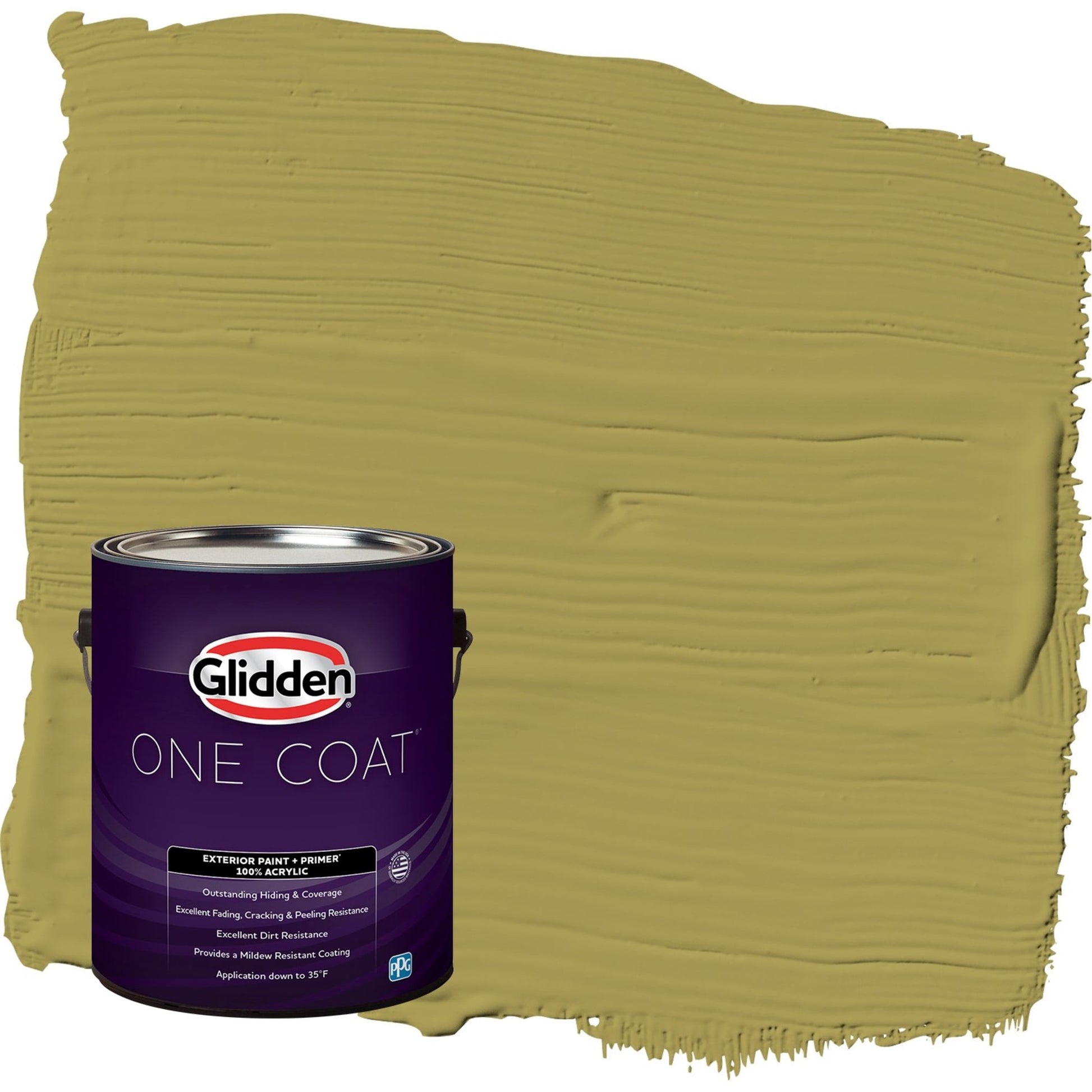 Glidden One Coat Gremlin / Green Flat Exterior Paint with Primer, 1 Gallon