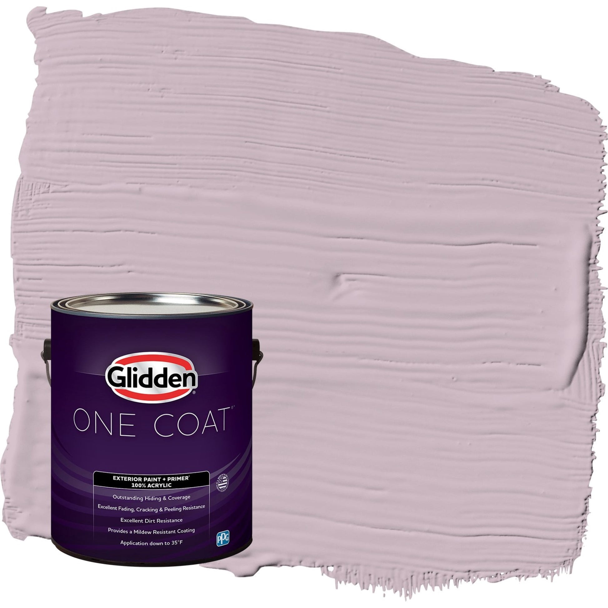 Glidden One Coat High Society / Purple Flat Exterior Paint with Primer, 1 Gallon