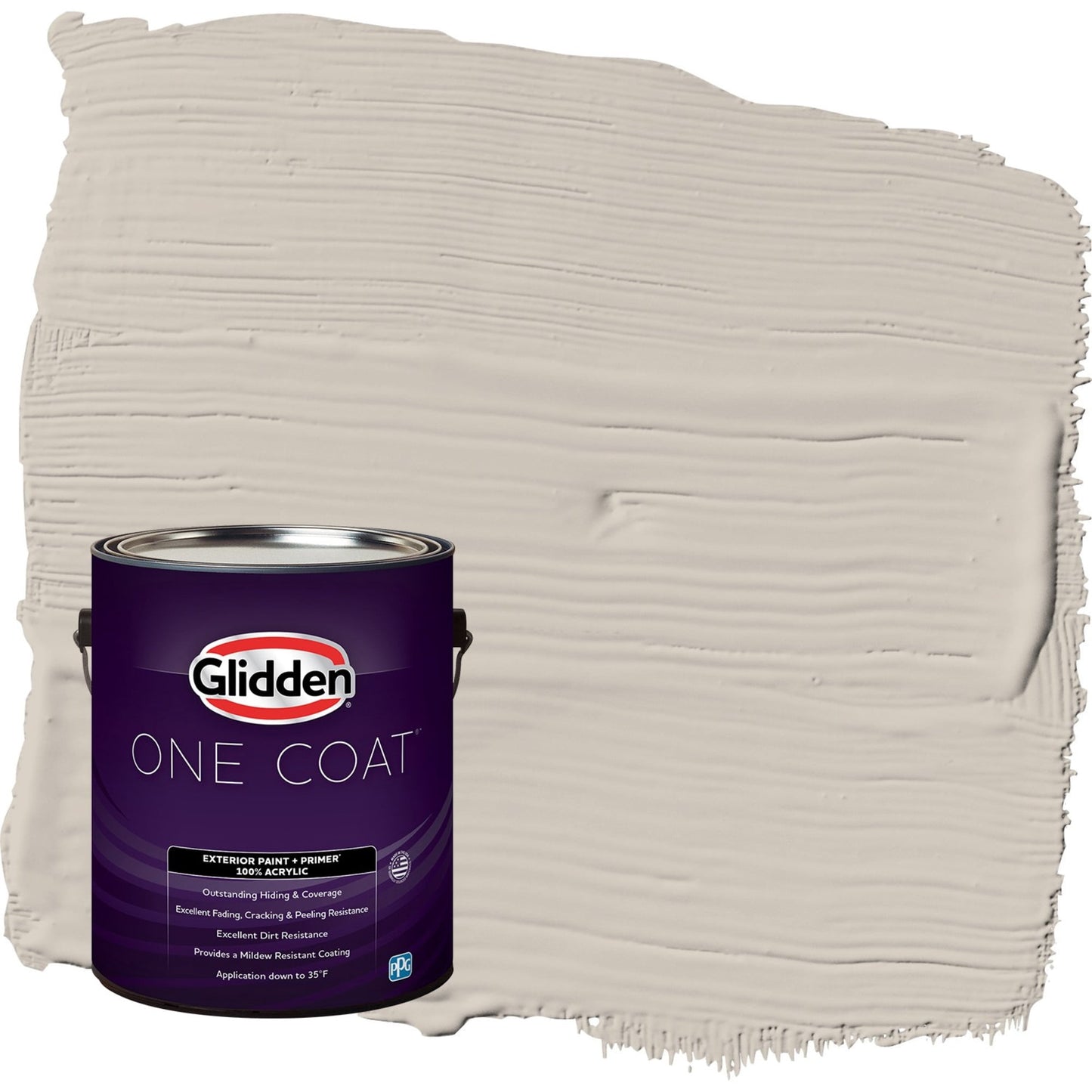 Glidden One Coat Intuitive / Beige Semi-Gloss Exterior Paint with Primer, 1 Gallon