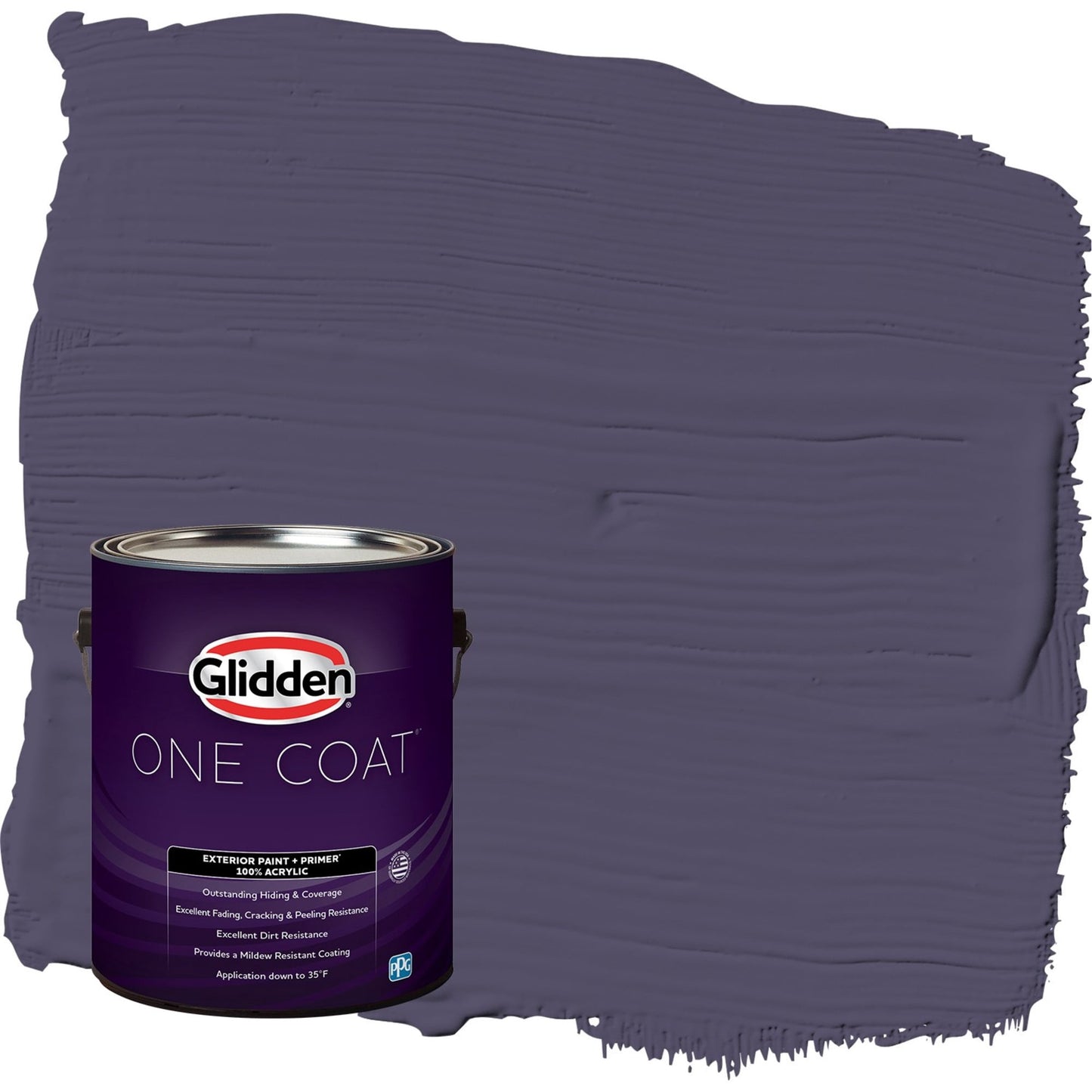 Glidden One Coat Magic Spell / Purple Flat Exterior Paint with Primer, 1 Gallon