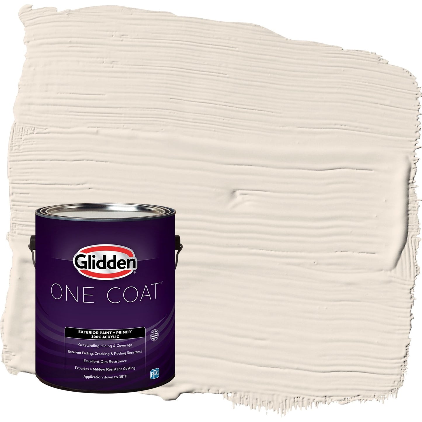 Glidden One Coat Moroccan Moonlight / Beige Flat Exterior Paint with Primer, 1 Gallon