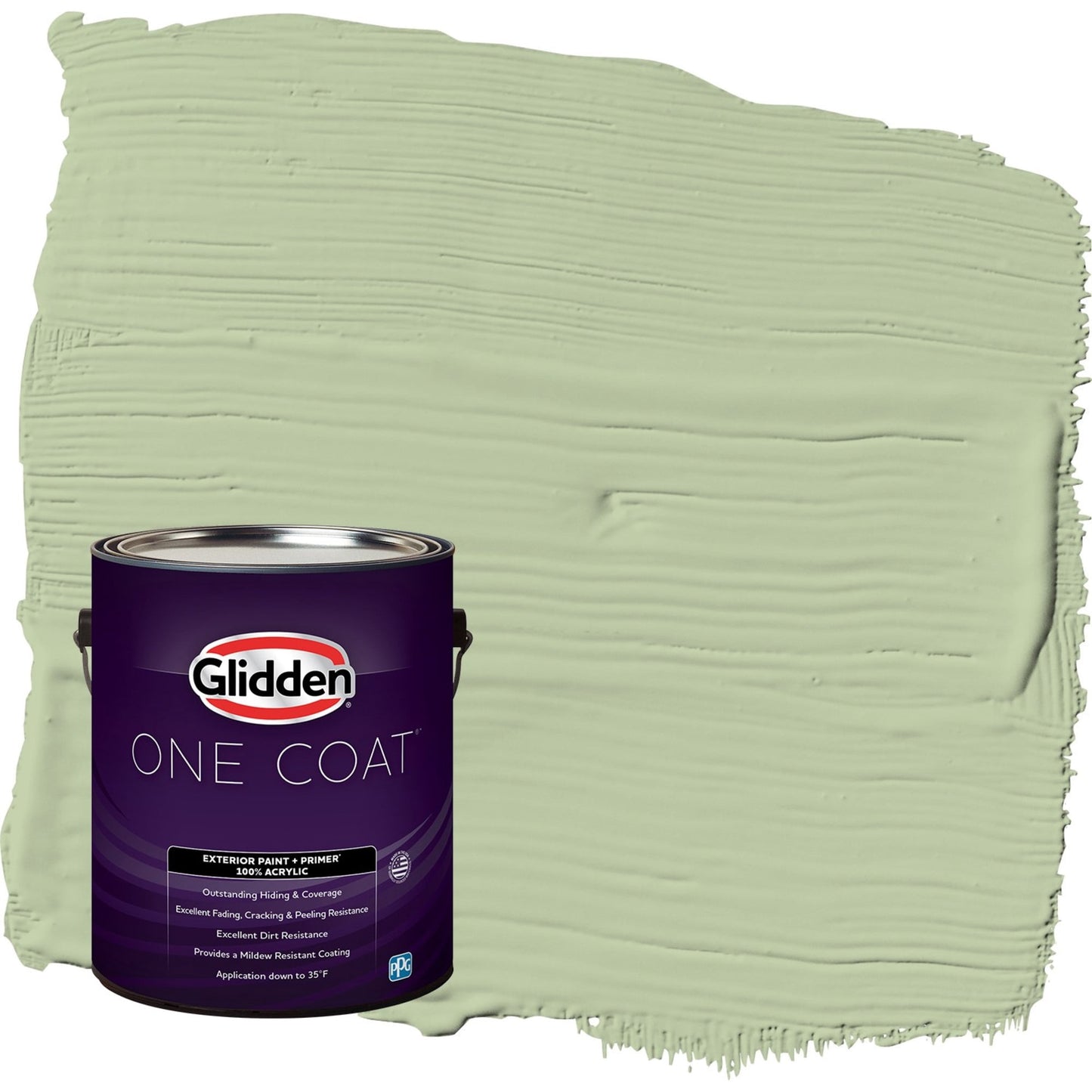 Glidden One Coat Quaking Grass / Green Semi-Gloss Exterior Paint with Primer, 1 Gallon