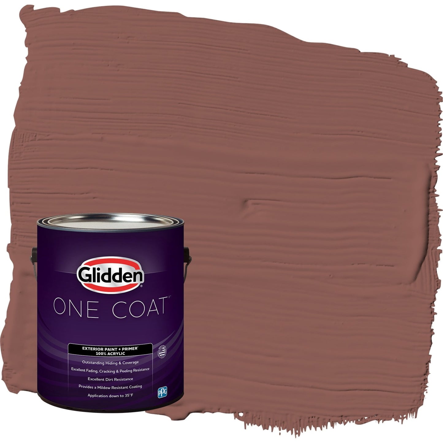 Glidden One Coat Raspberry Truffle / Red Semi-Gloss Exterior Paint with Primer, 1 Gallon
