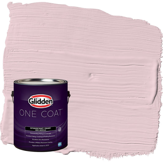 Glidden One Coat Rose Cloud / Pink Semi-Gloss Exterior Paint with Primer, 1 Gallon