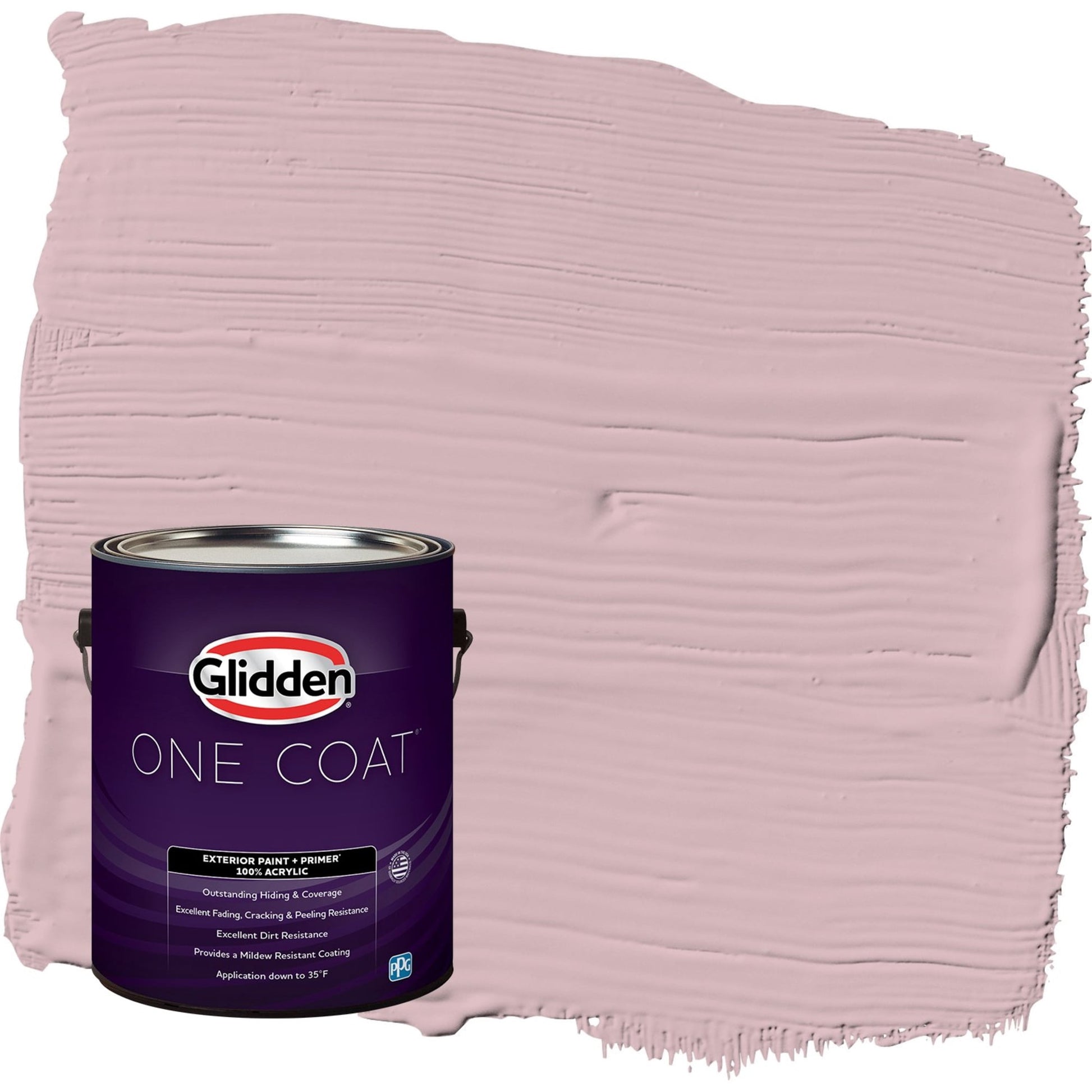 Glidden One Coat Rose Stain / Pink Semi-Gloss Exterior Paint with Primer, 1 Gallon