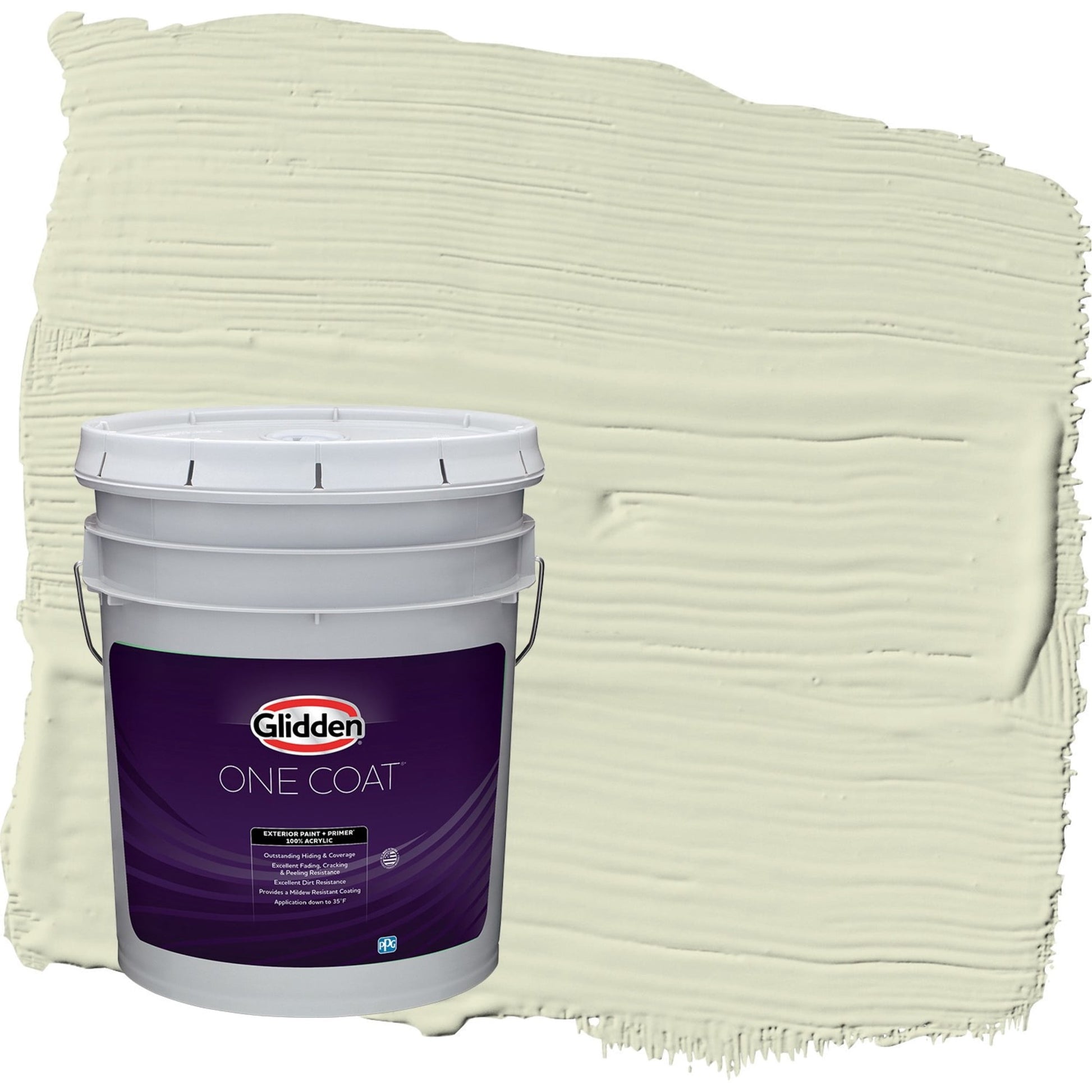 Glidden One Coat Slow Dance / Green Flat Exterior Paint with Primer, 5 Gallon