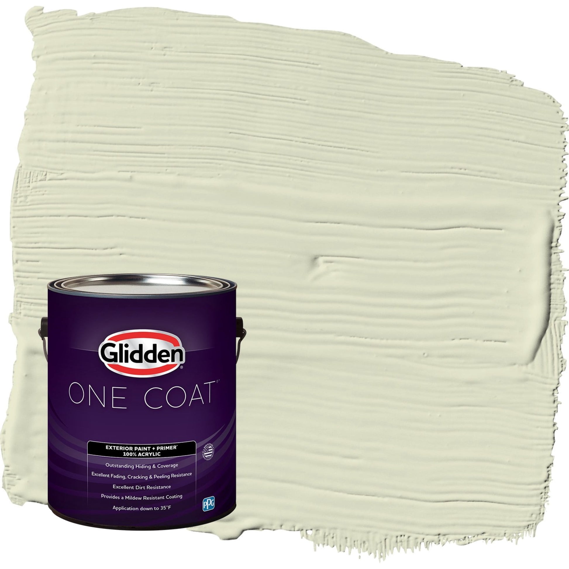 Glidden One Coat Slow Dance / Green Flat Exterior Paint with Primer, 1 Gallon
