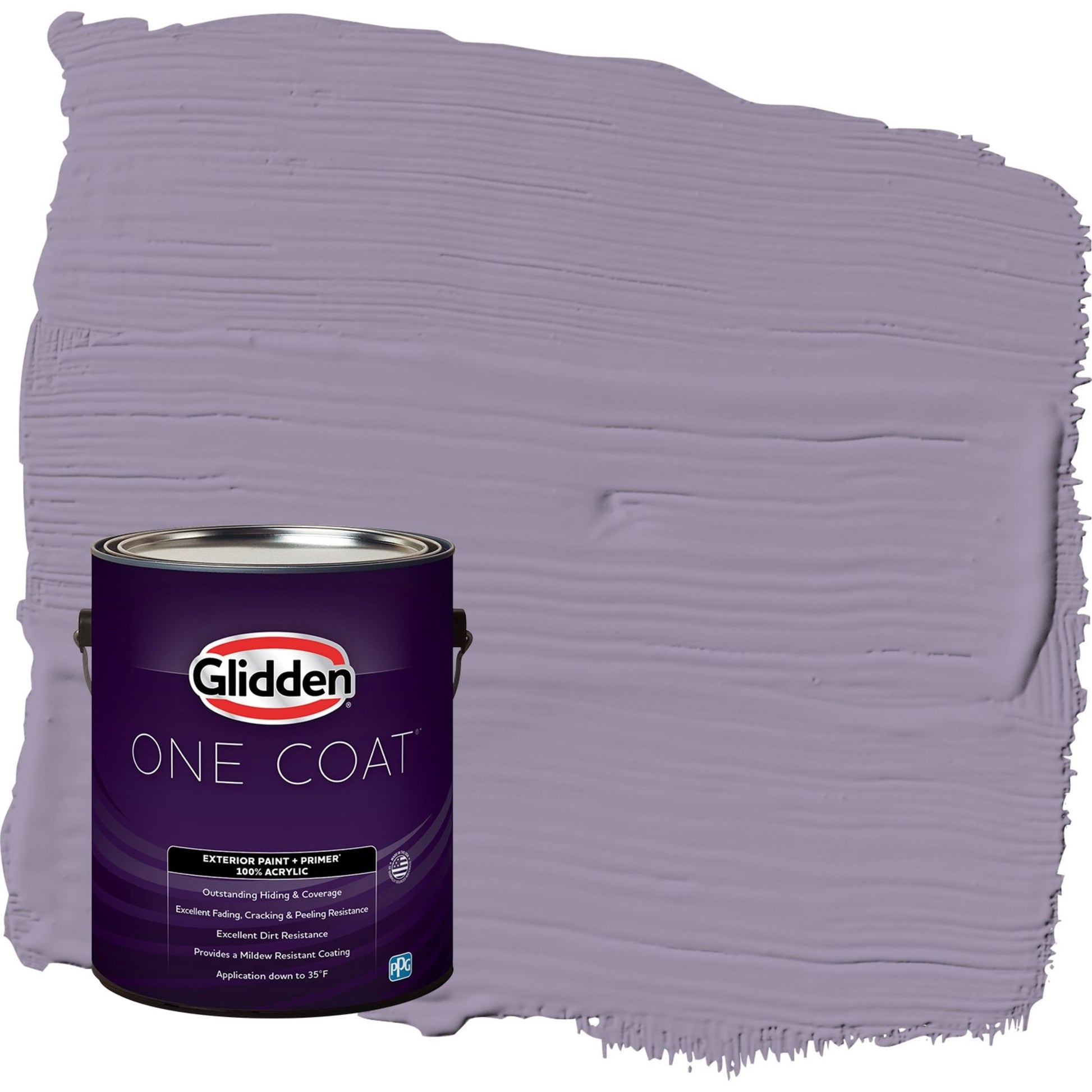 Glidden One Coat Smoky Grape / Purple Flat Exterior Paint with Primer, 1 Gallon