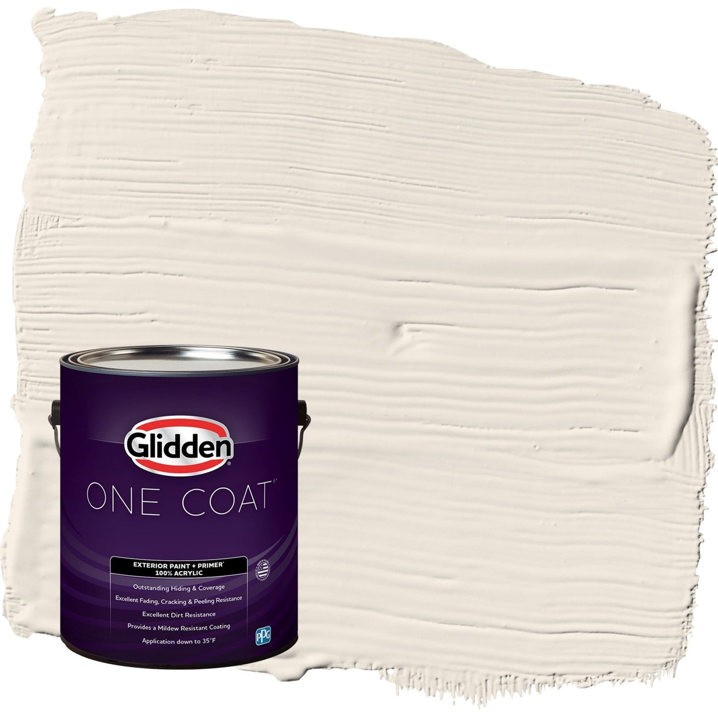 Glidden One Coat String of Pearls / Beige Flat Exterior Paint with Primer, 1 Gallon