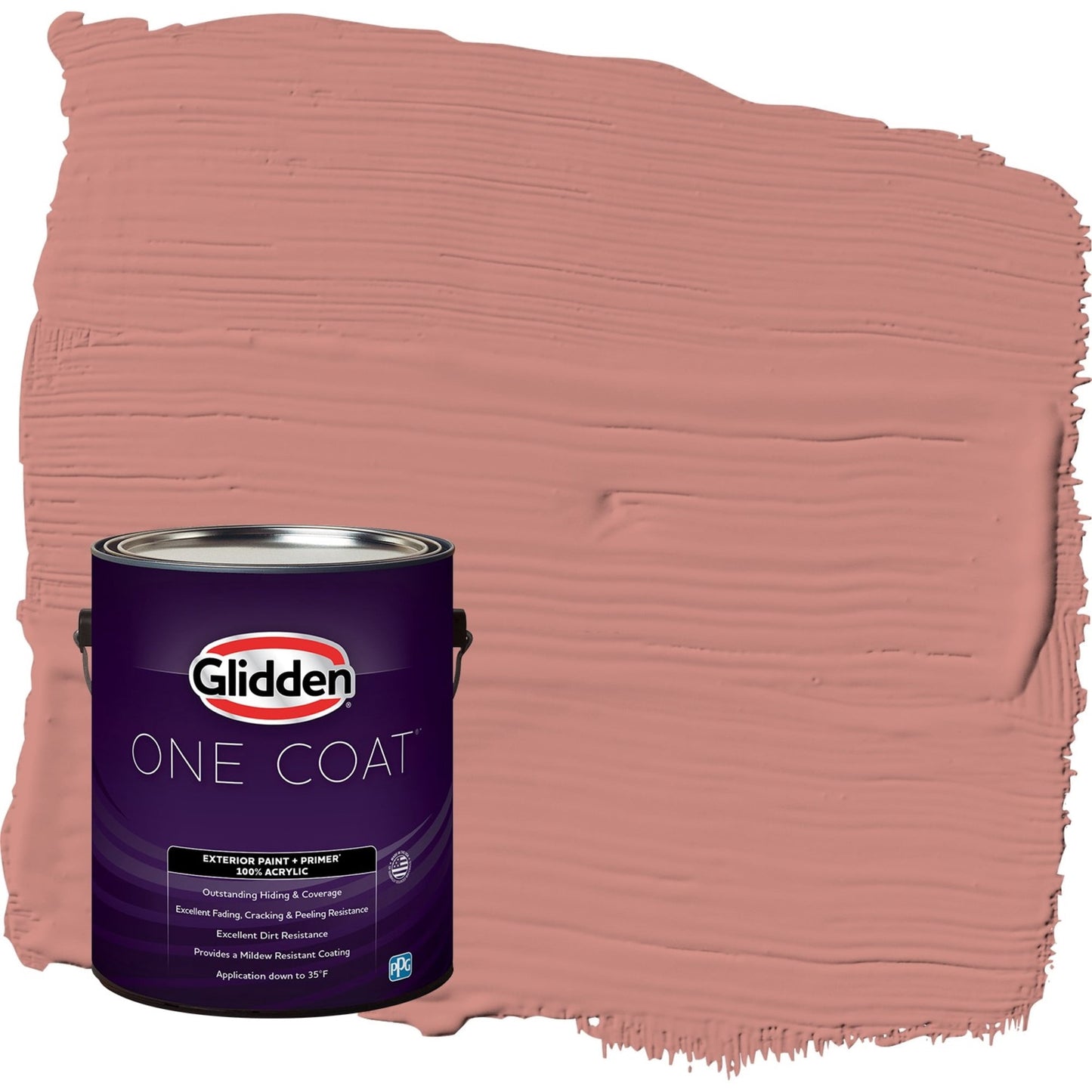 Glidden One Coat Sunstone / Orange Satin Exterior Paint with Primer, 1 Gallon