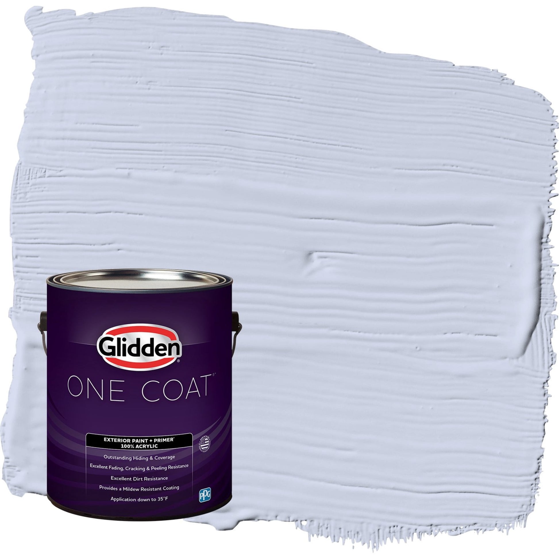 Glidden One Coat Sweet Emily / Purple Flat Exterior Paint with Primer, 1 Gallon