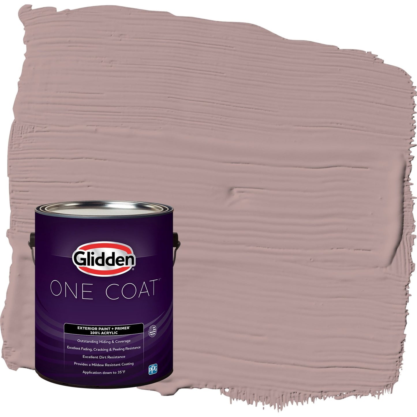 Glidden One Coat Tawny Mushroom / Pink Flat Exterior Paint with Primer, 1 Gallon