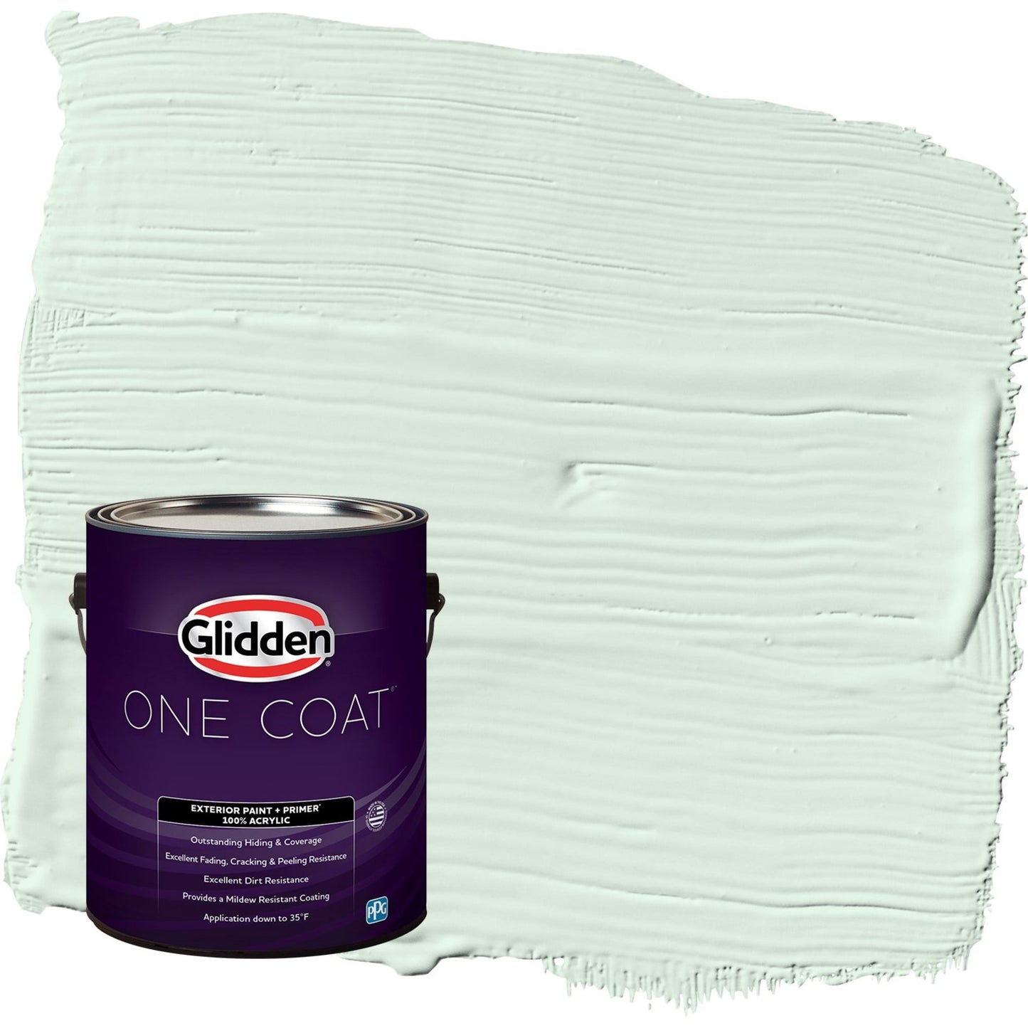 Glidden One Coat Tint of Green / Green Semi-Gloss Exterior Paint with Primer, 1 Gallon