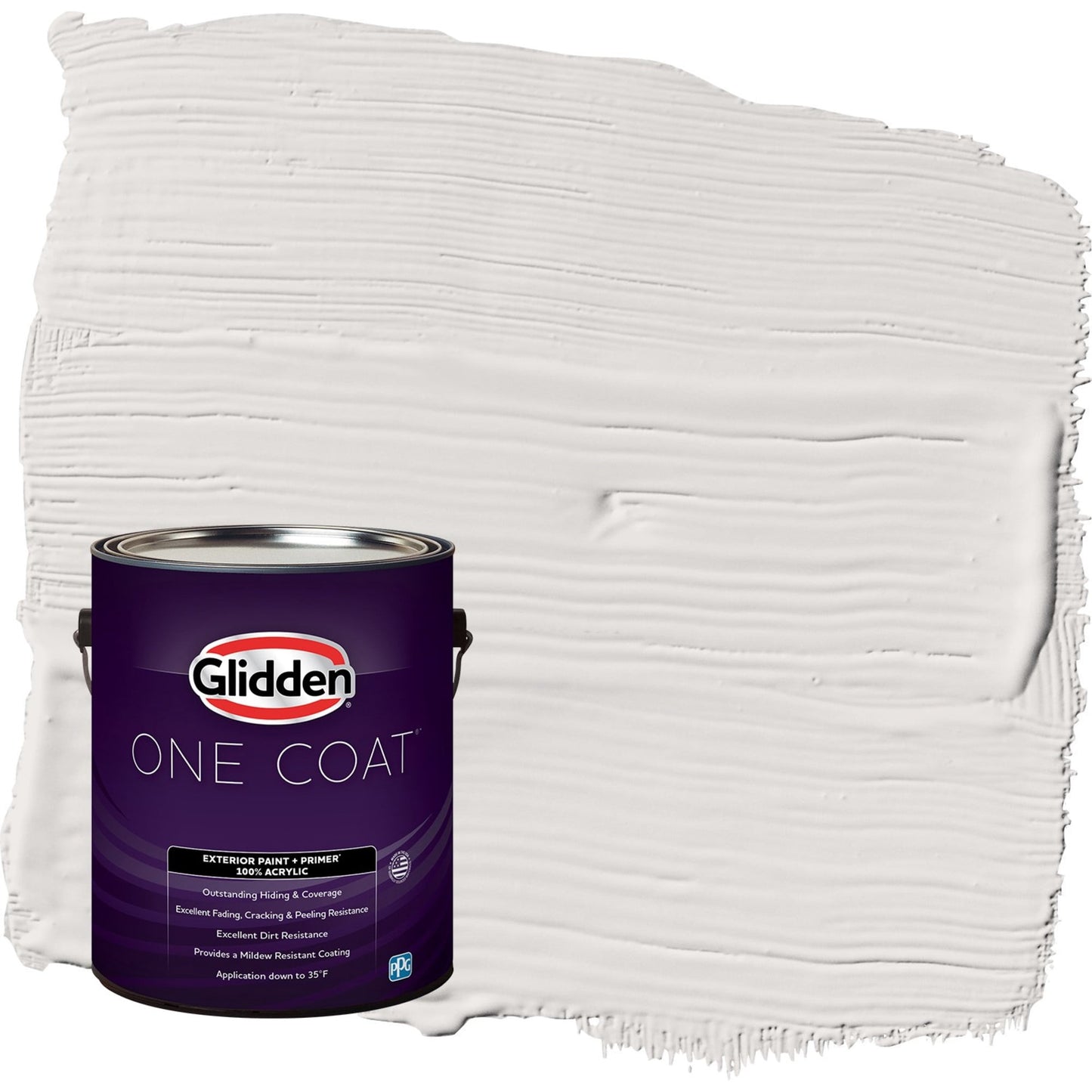 Glidden One Coat Fall Chill / Grey Satin Exterior Paint with Primer, 1 Gallon