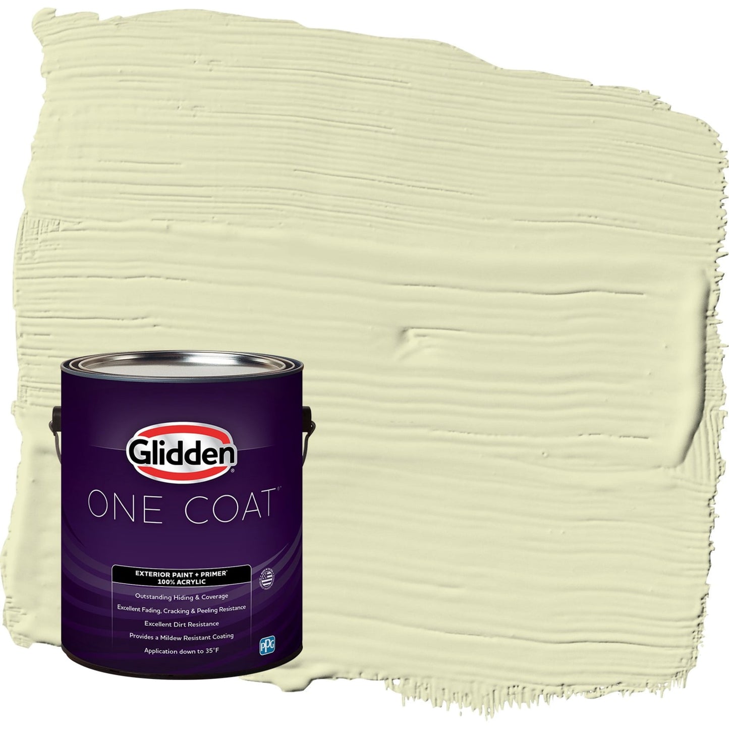 Glidden One Coat Forgive Quickly / Green Satin Exterior Paint with Primer, 1 Gallon