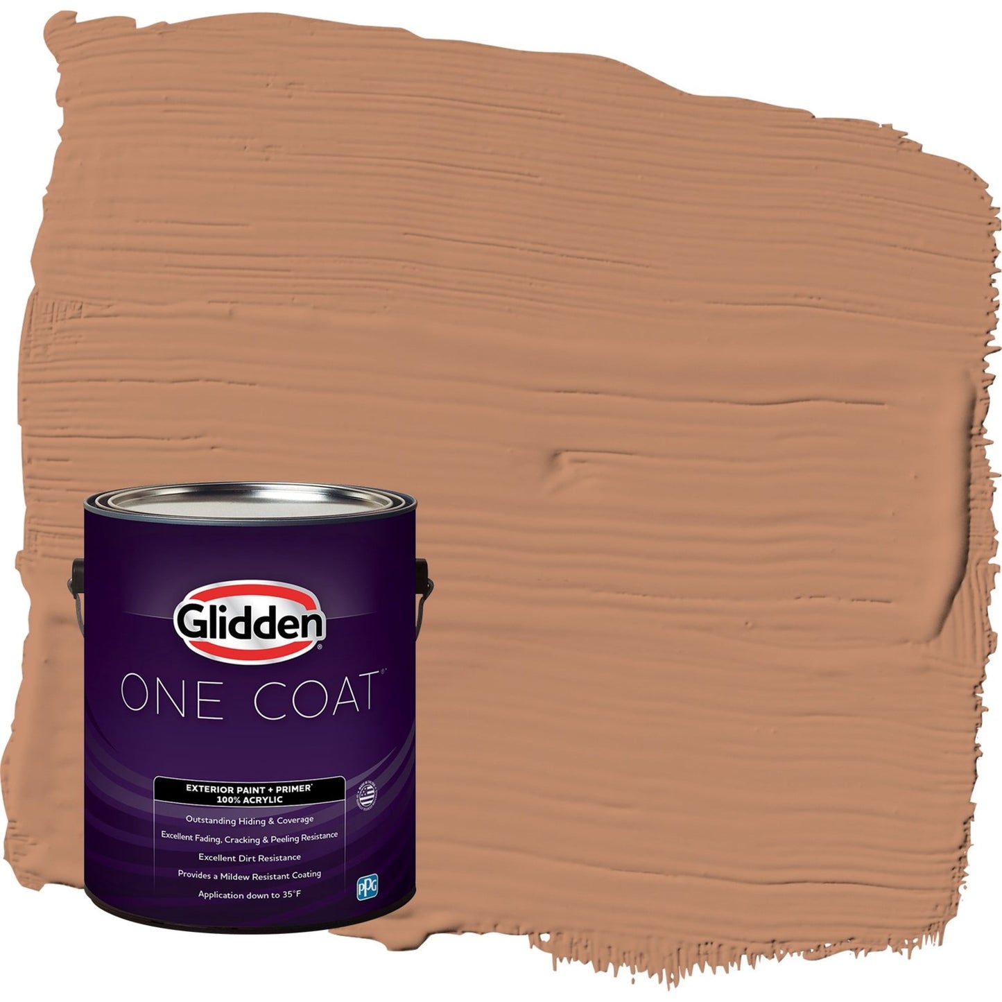 Glidden One Coat Honey Graham / Orange Satin Exterior Paint with Primer, 1 Gallon